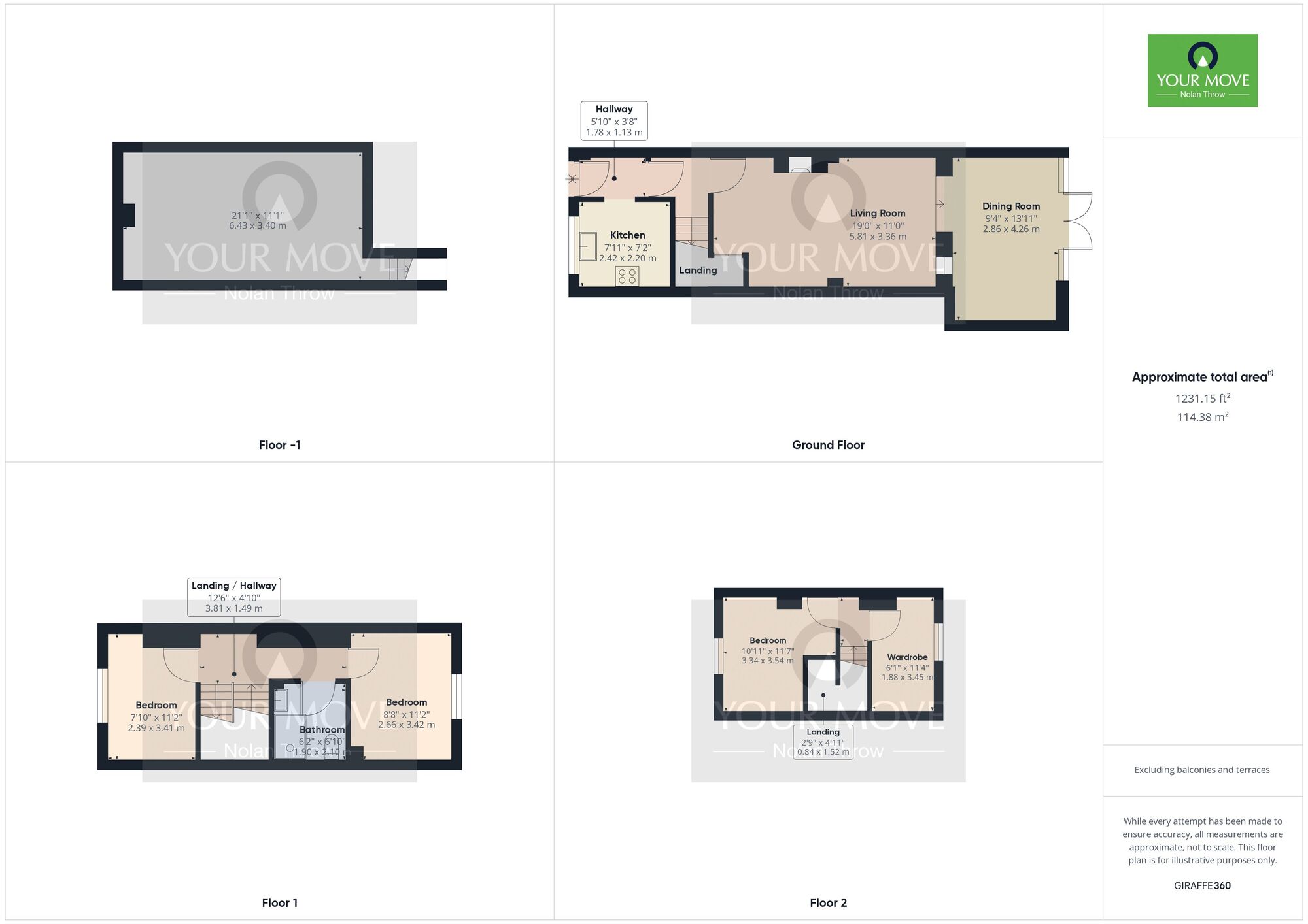 Floorplan of 4 bedroom Mid Terrace House for sale, Junction Road, Poets Corner, Northampton, NN2