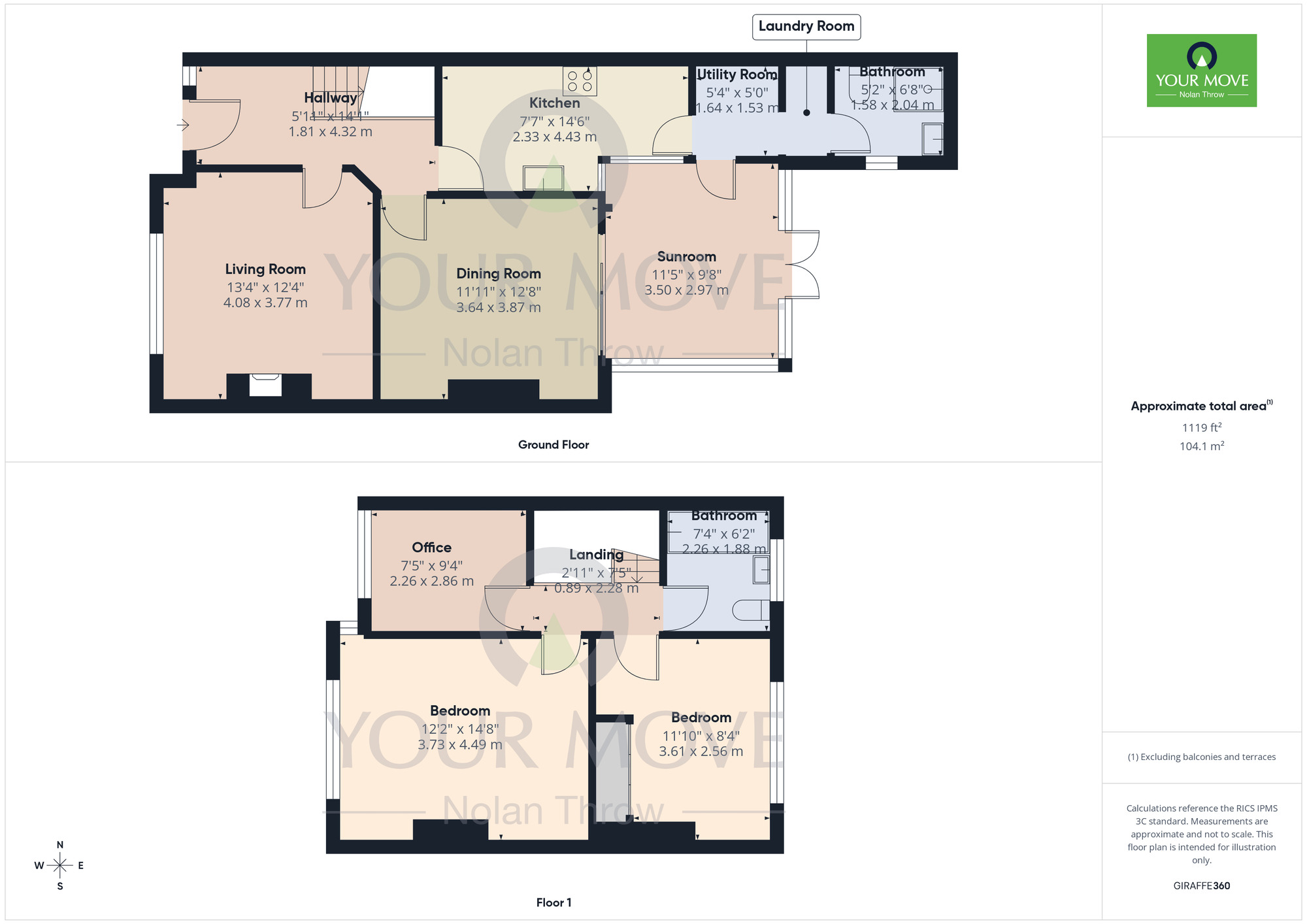 Floorplan of 3 bedroom Mid Terrace House for sale, Pinewood Road, Northampton, NN3