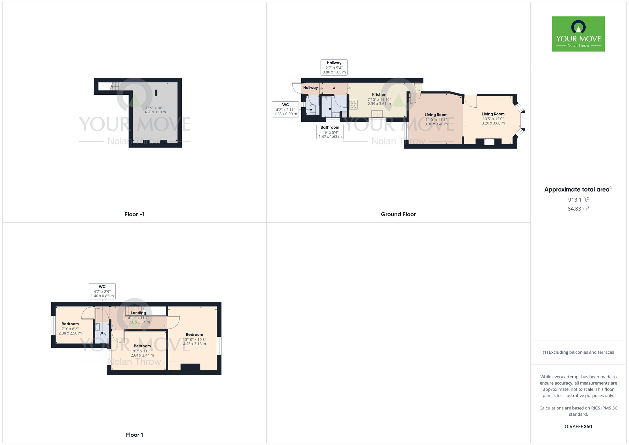 Floorplan of 3 bedroom Mid Terrace House for sale, Florence Road, Abington, Northampton, Northamptonshire, NN1