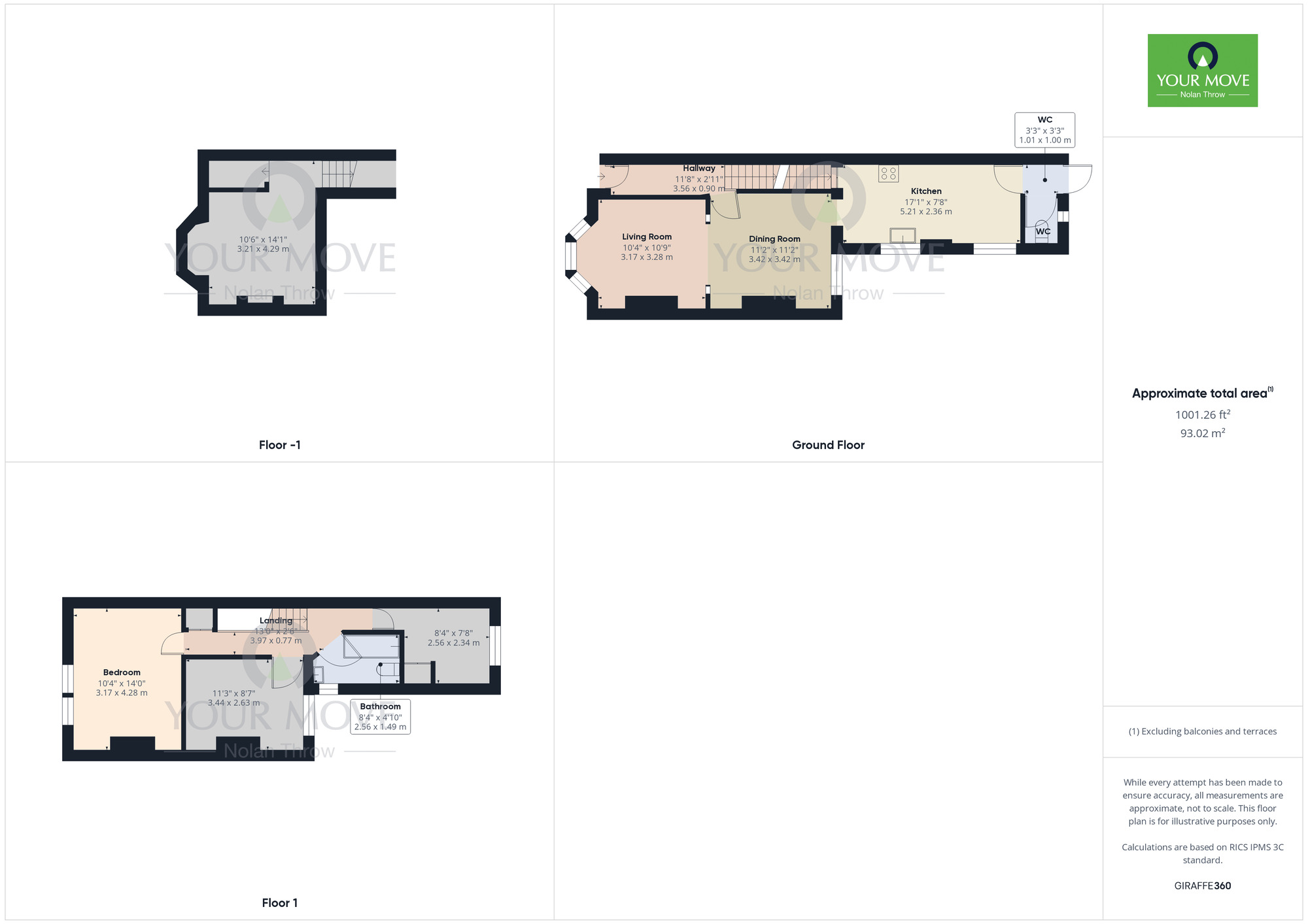 Floorplan of 3 bedroom Mid Terrace House for sale, Lutterworth Road, Abington, Northampton, Northamptonshire, NN1