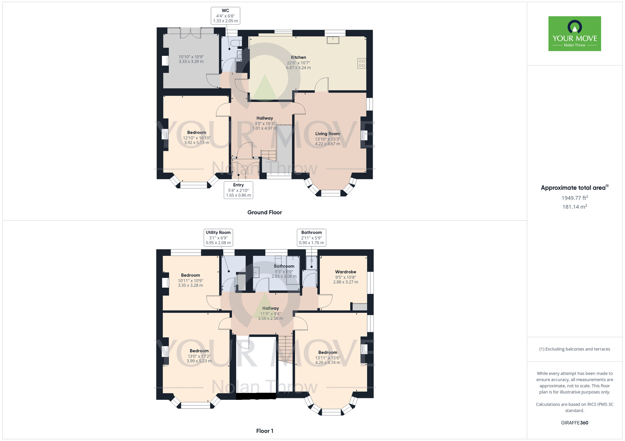 Floorplan of 5 bedroom Detached House for sale, St. Georges Avenue, Northampton, Northamptonshire, NN2