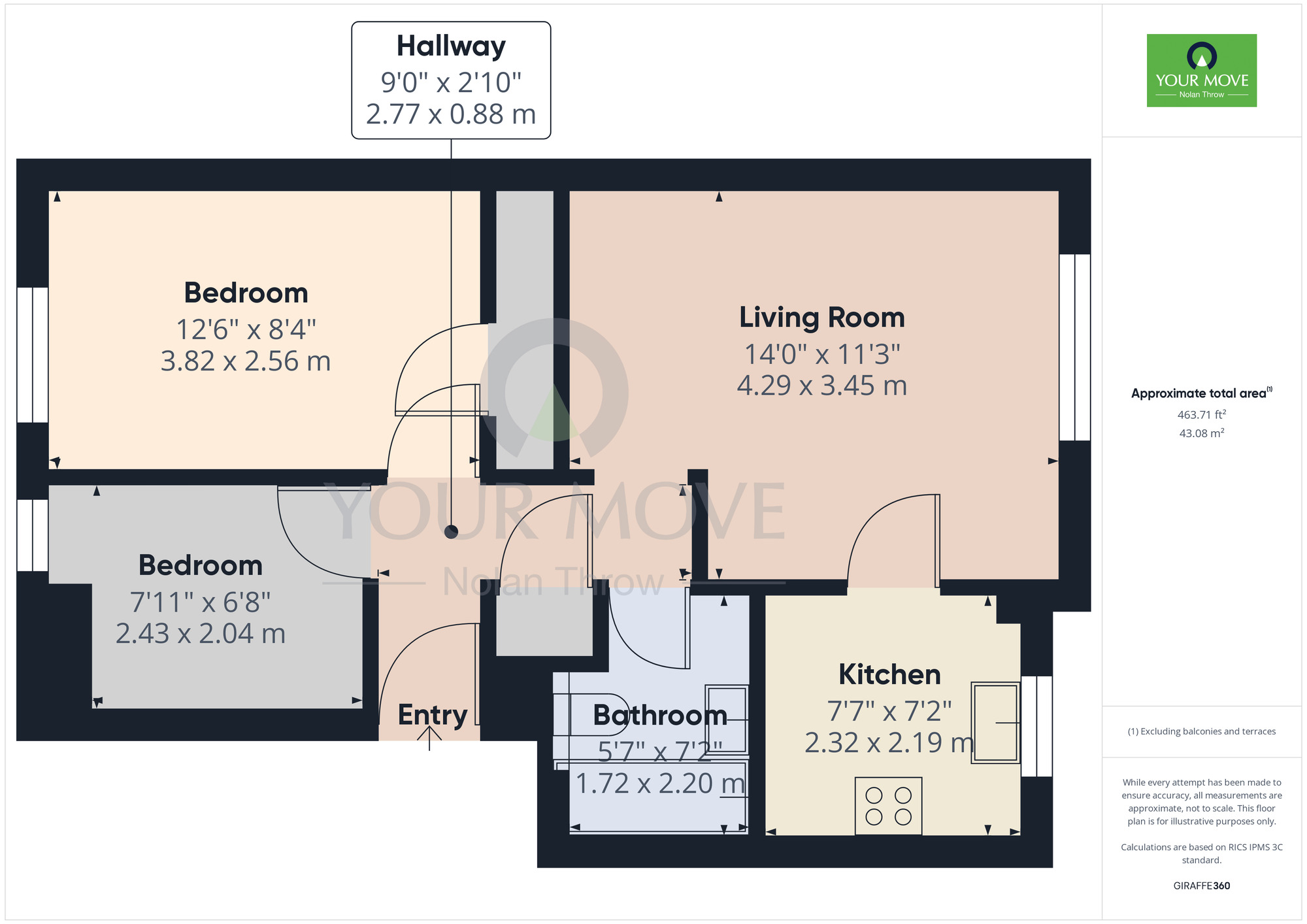Floorplan of 2 bedroom  Flat to rent, Countess Road, St James, Northamptonshire, NN5