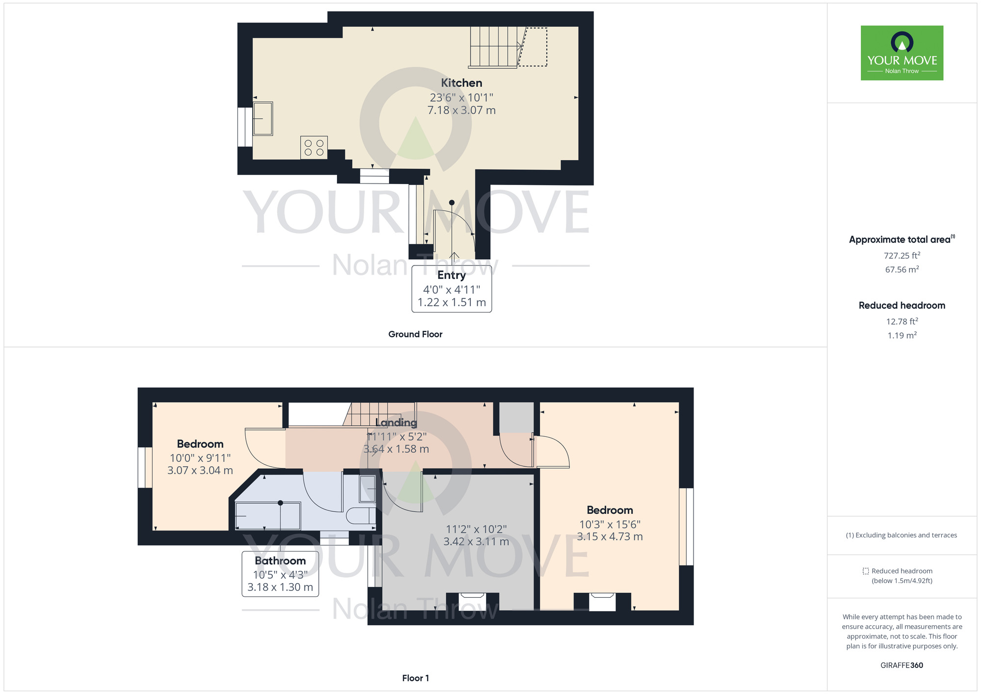 Floorplan of 2 bedroom Flat to rent, Collingwood Road, Abington, Northampton, Northamptonshire, NN1
