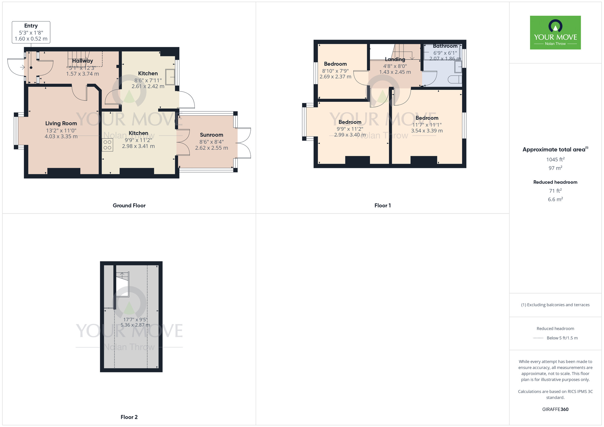 Floorplan of 3 bedroom Mid Terrace House for sale, Balfour Road, Kingsthorpe Hollow, Northampton, Northamptonshire, NN2