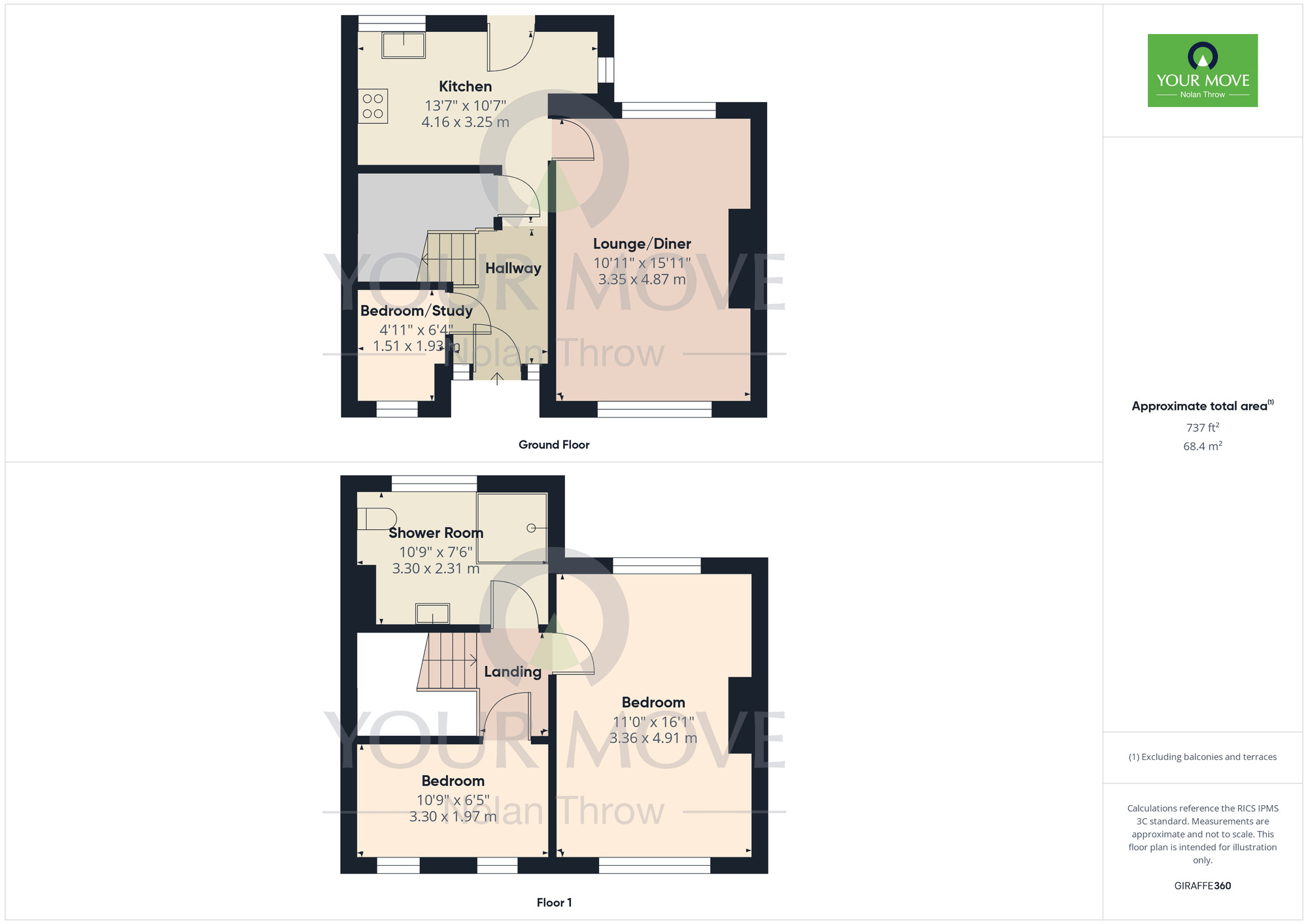 Floorplan of 2 bedroom Mid Terrace House for sale, Blenheim Road, Delapre, Northampton, NN4