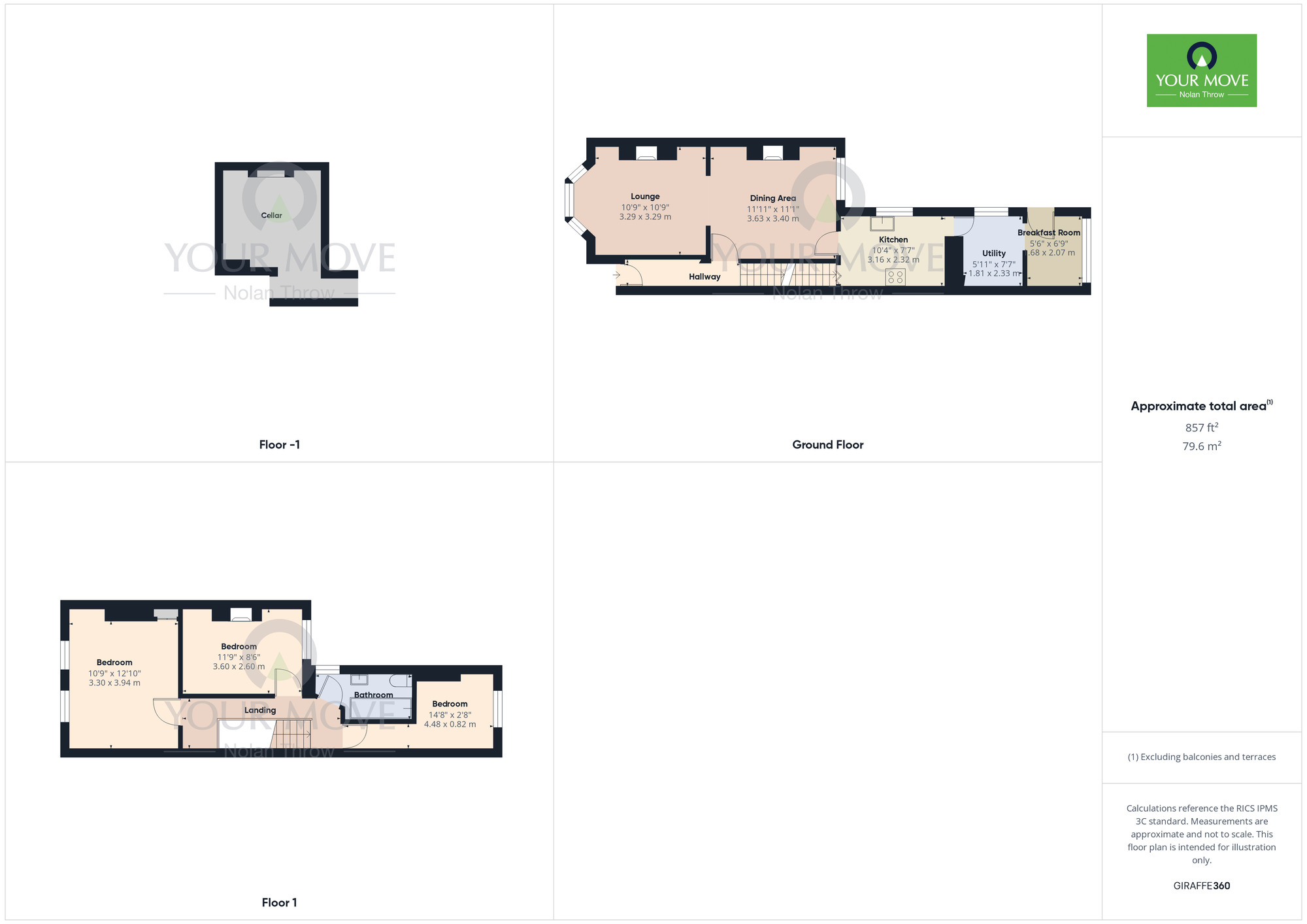 Floorplan of 3 bedroom Mid Terrace House for sale, Wycliffe Road, Abington, Northampton, NN1