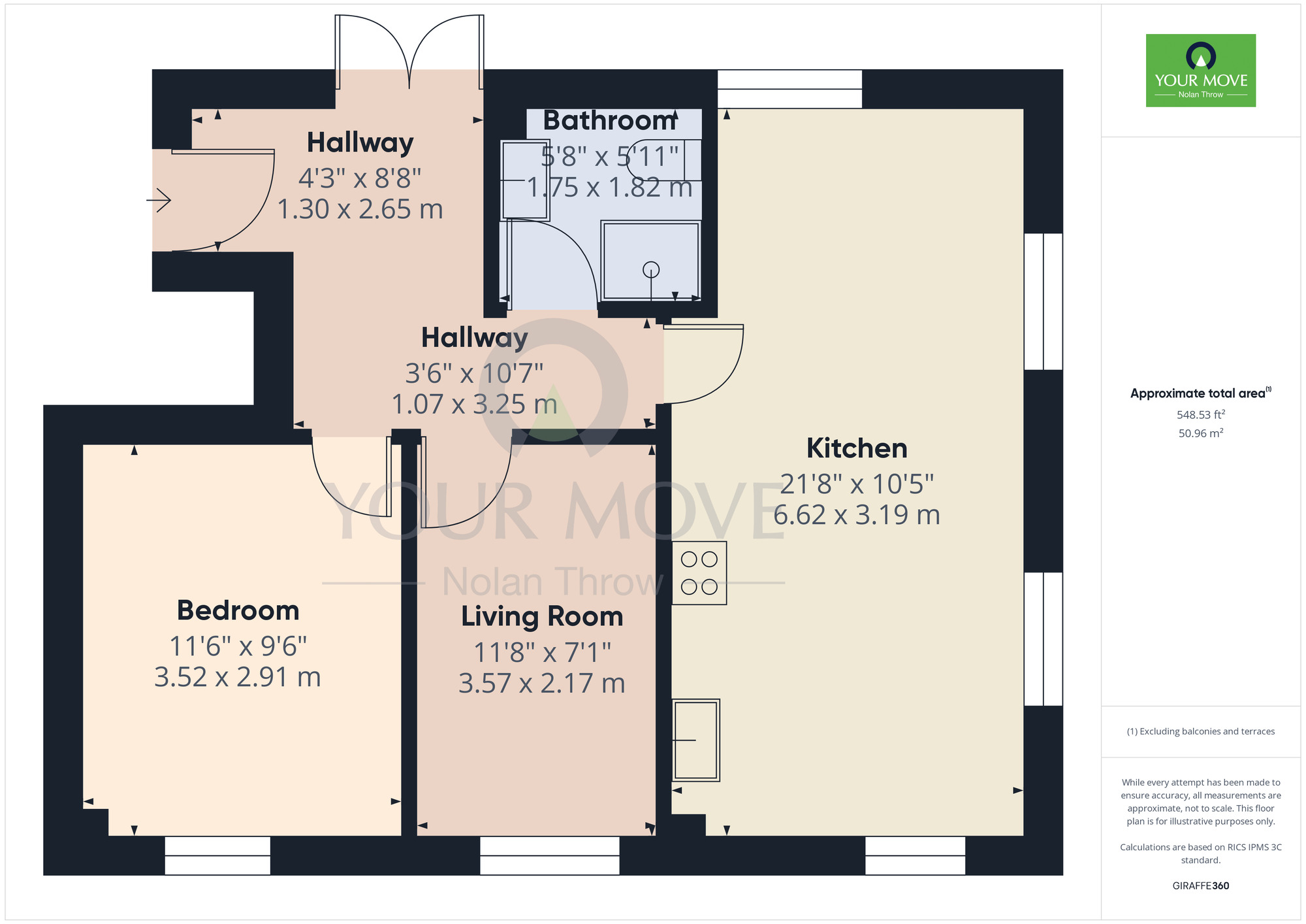 Floorplan of 2 bedroom Flat to rent, Billing Road, Northampton, Northamptonshire, NN1