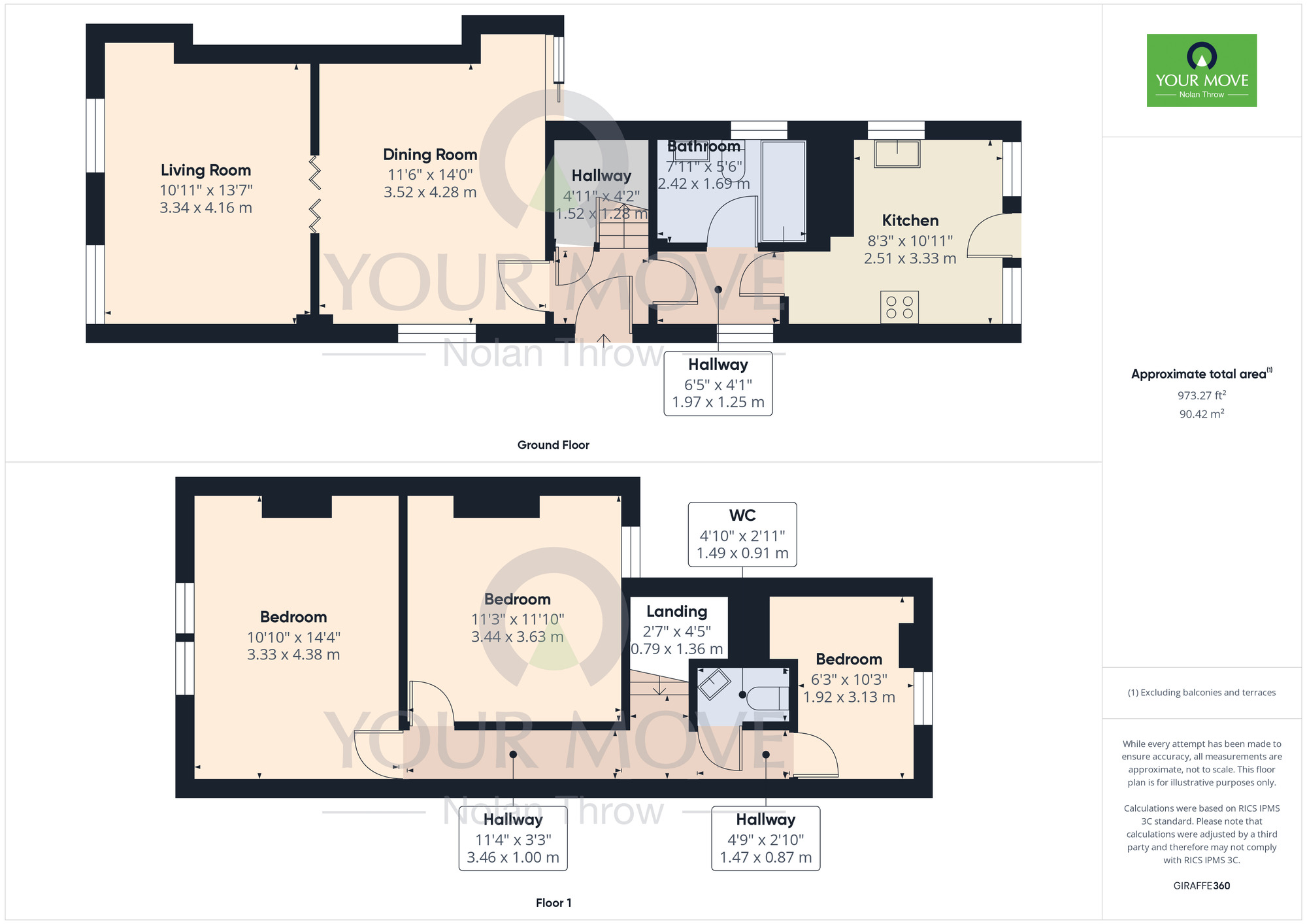 Floorplan of 3 bedroom End Terrace House to rent, Newcombe Road, St James, Northamptonshire, NN5