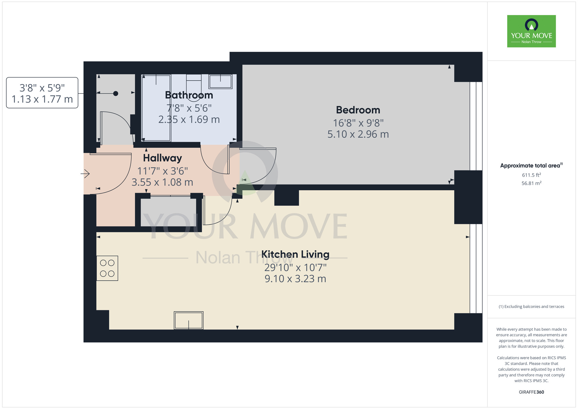 Floorplan of 1 bedroom  Flat to rent, Artizan Road, Northampton, Northamptonshire, NN1