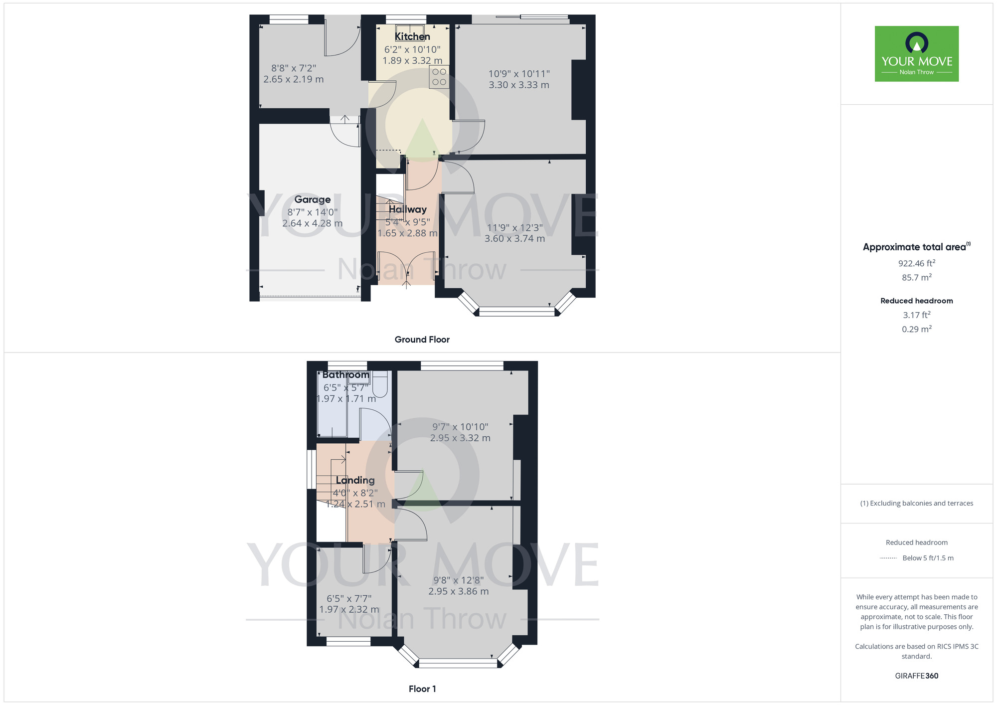 Floorplan of 3 bedroom Semi Detached House to rent, The Headlands, Northampton, Northamptonshire, NN3