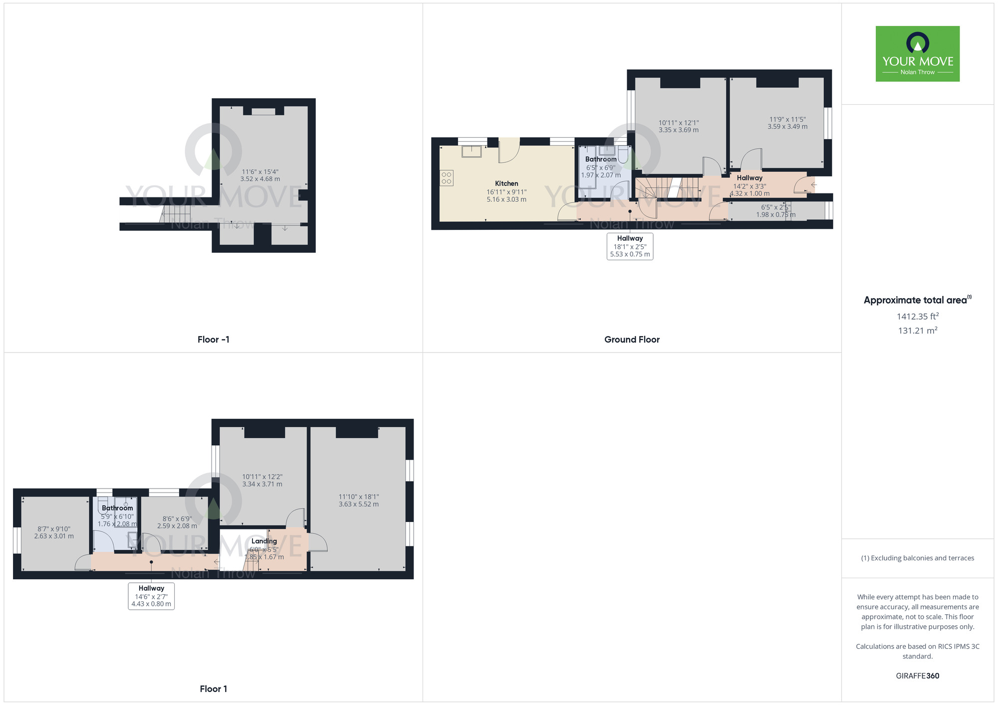 Floorplan of 4 bedroom Mid Terrace House to rent, Pytchley Street, Northampton, Northamptonshire, NN1