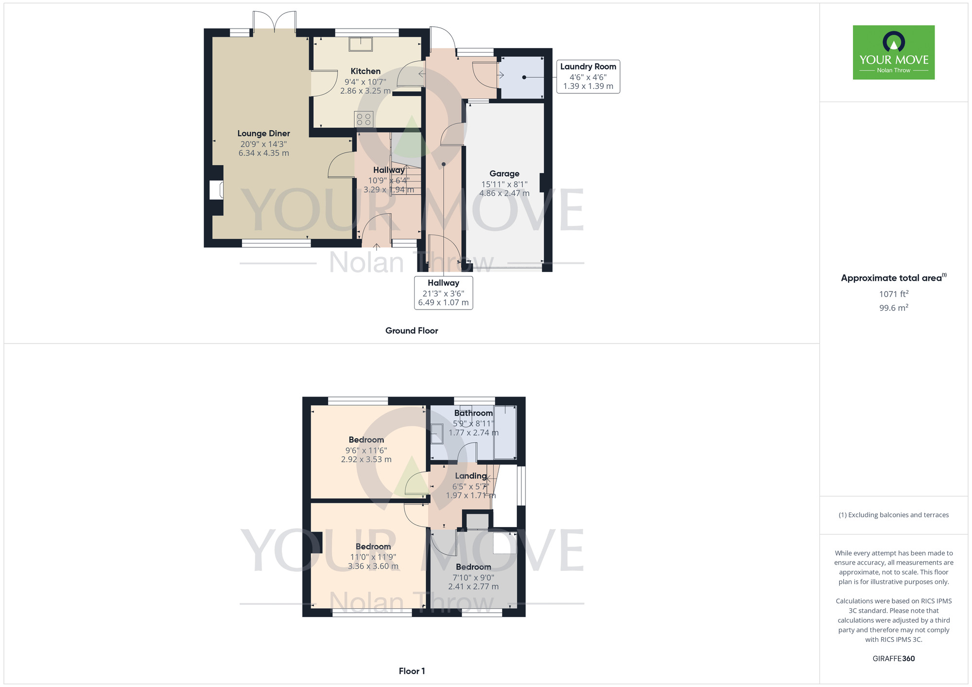 Floorplan of 3 bedroom Semi Detached House for sale, Ennerdale Road, Spinney Hill,, Northampton, Northamptonshire, NN3