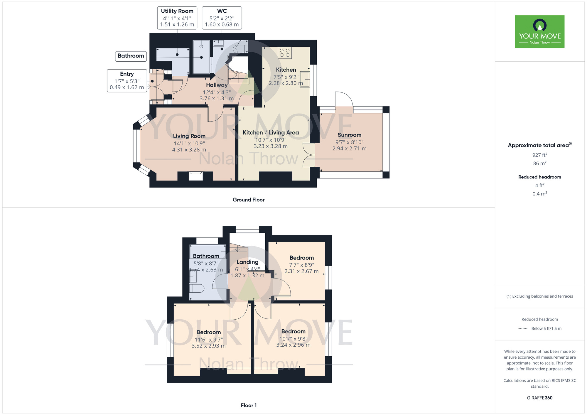 Floorplan of 3 bedroom Semi Detached House for sale, Briton Road, Abington, Northampton, NN3
