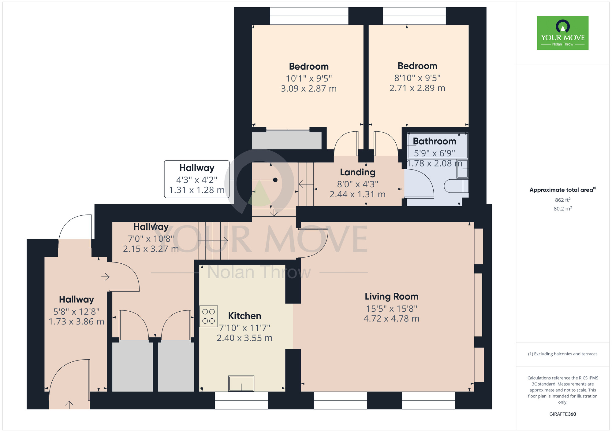Floorplan of 2 bedroom  Flat for sale, Woolston Close, Northampton, Northamptonshire, NN3