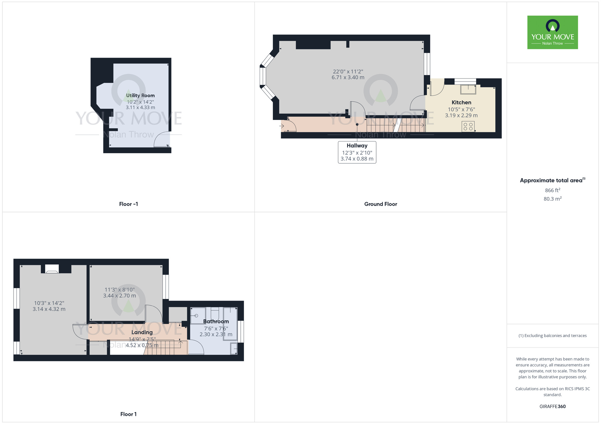 Floorplan of 2 bedroom Mid Terrace House to rent, Purser Road, Northampton, Northamptonshire, NN1