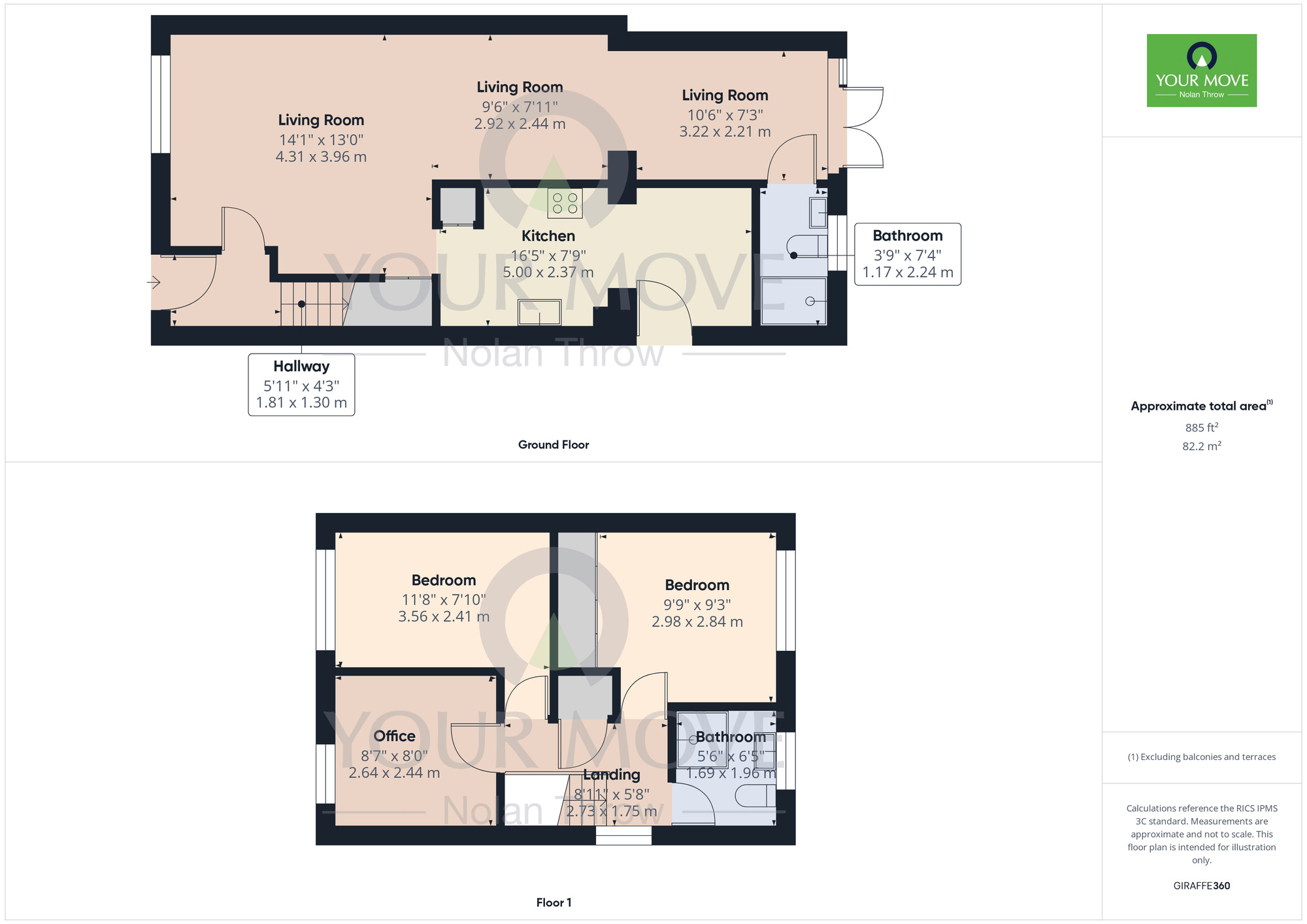 Floorplan of 3 bedroom Detached House for sale, Paxton Road, The Arbours, Northampton, Northamptonshire, NN3