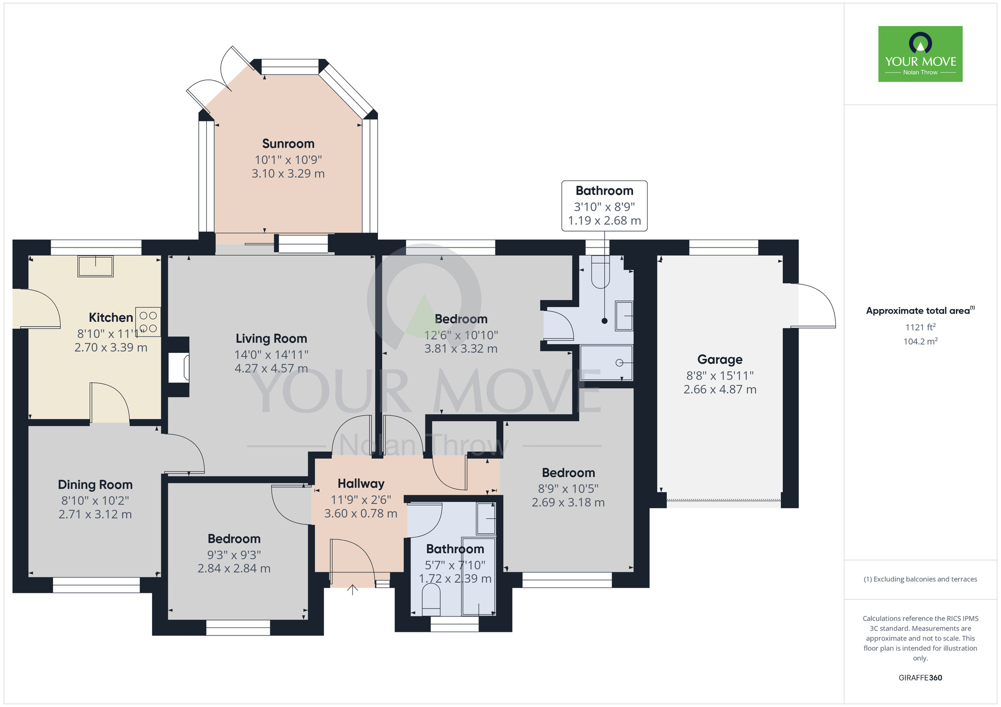 Floorplan of 3 bedroom Detached Bungalow for sale, The Orchard, Potterspury, Northamptonshire, NN12