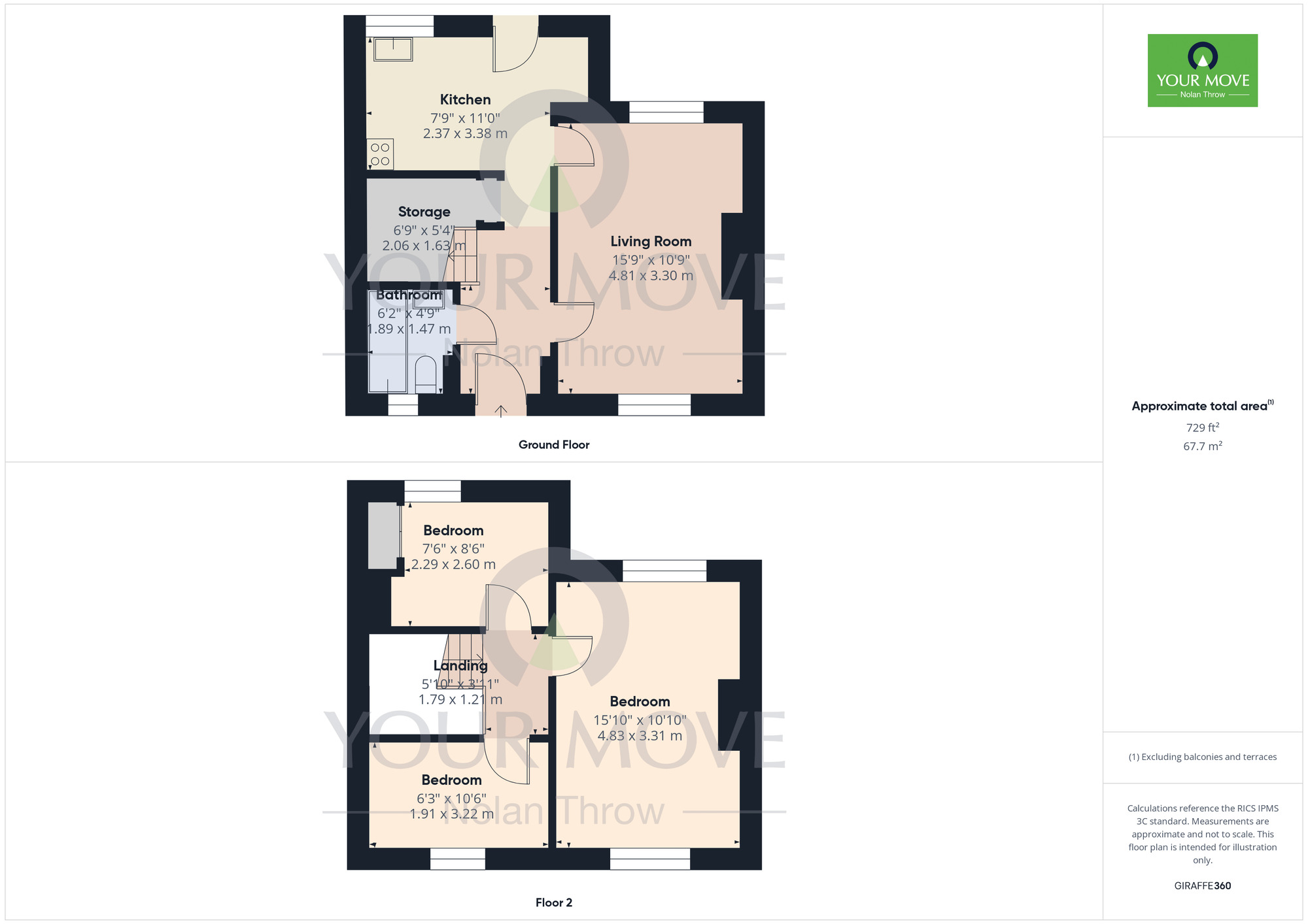 Floorplan of 3 bedroom Mid Terrace House for sale, Lindsay Terrace, Abington, Northampton, Northamptonshire, NN3