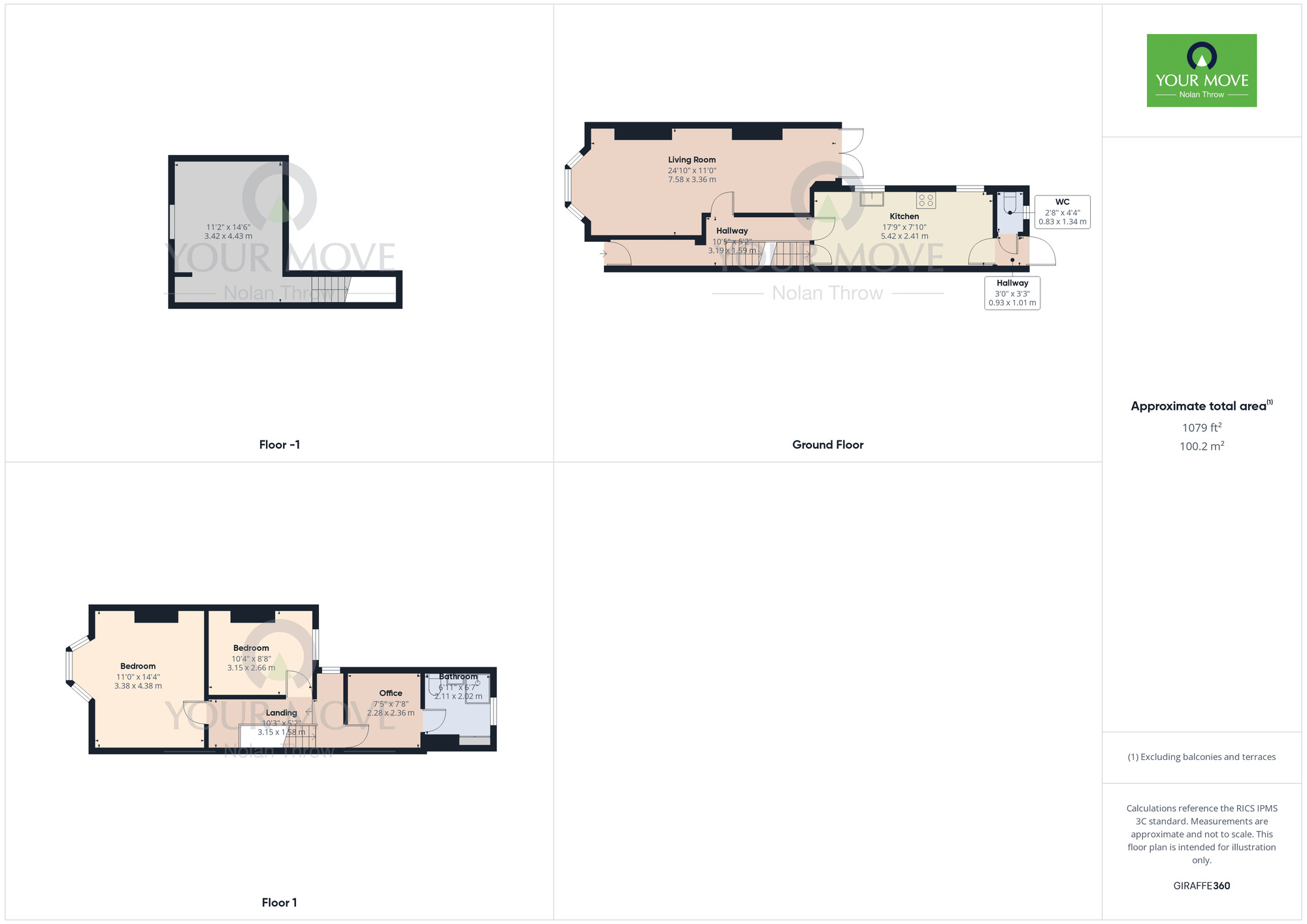 Floorplan of 2 bedroom Mid Terrace House for sale, Whitworth Road, Northampton, Northamptonshire, NN1