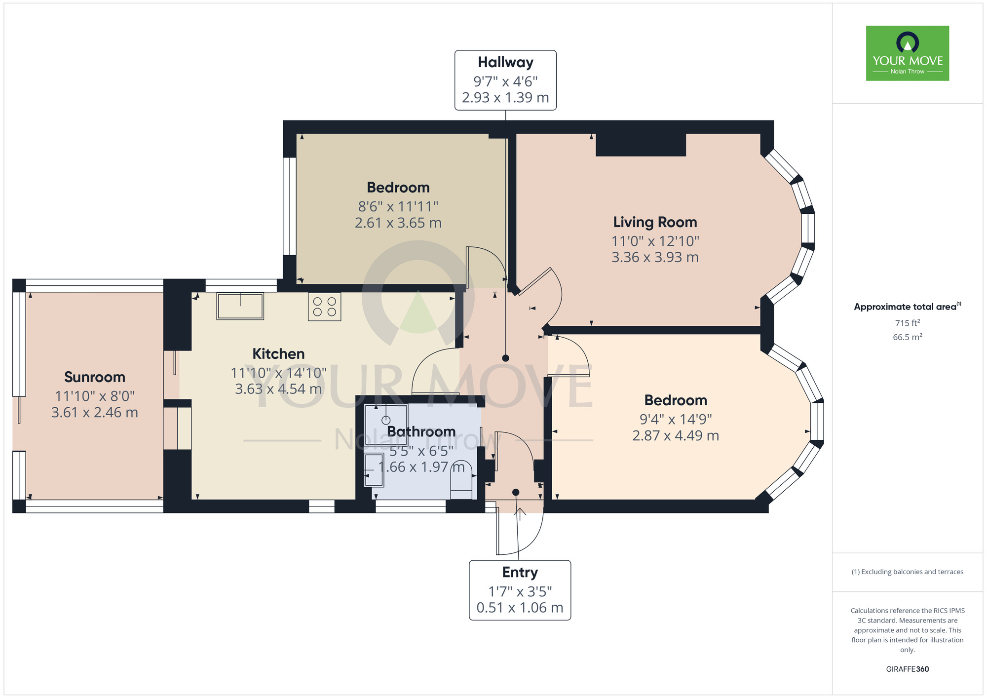 Floorplan of 2 bedroom Detached Bungalow for sale, Woodside Avenue, Boothville, Northampton, NN3