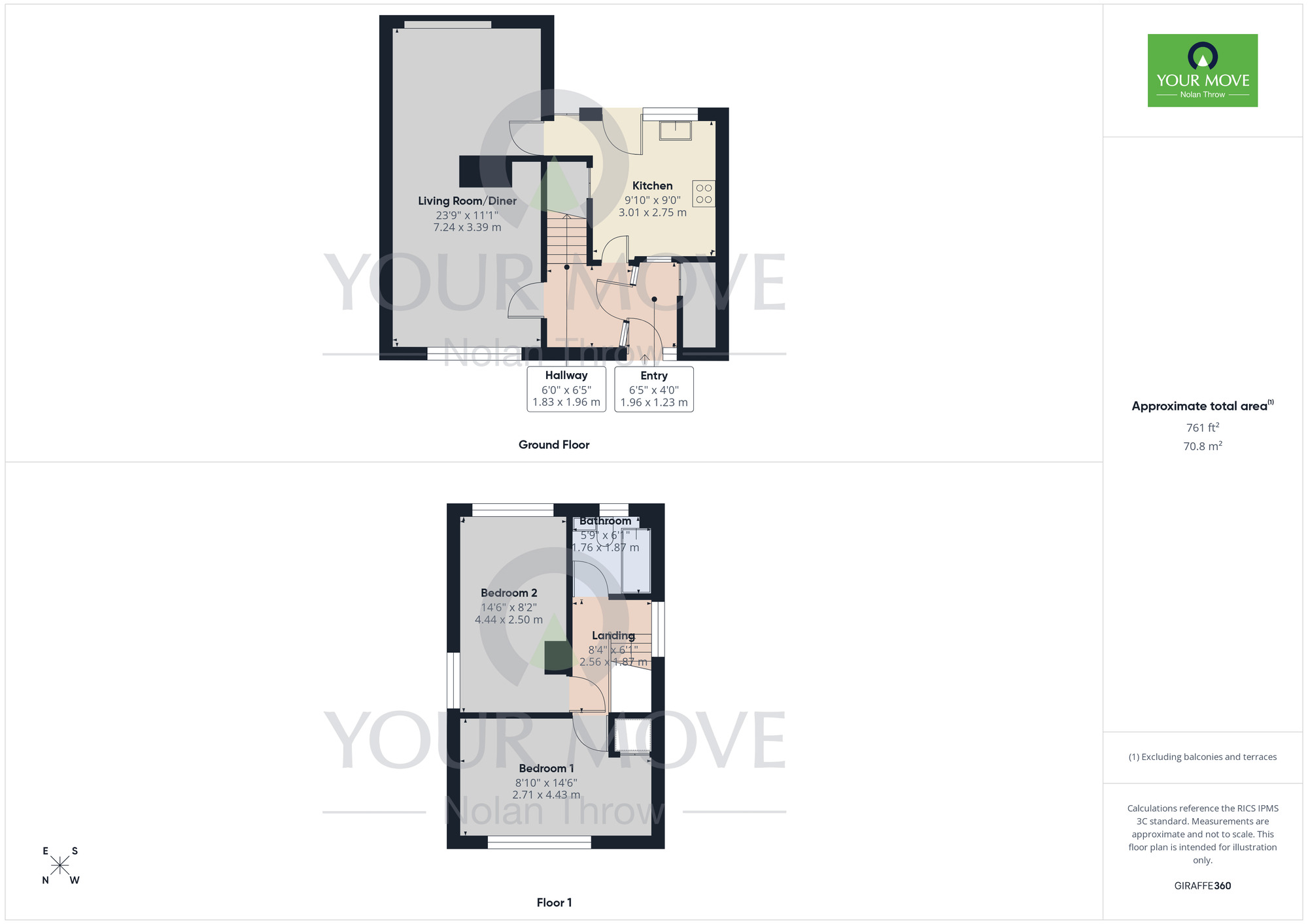 Floorplan of 2 bedroom Mid Terrace House for sale, Eastern Avenue South, Kingsthorpe, Northampton, NN2