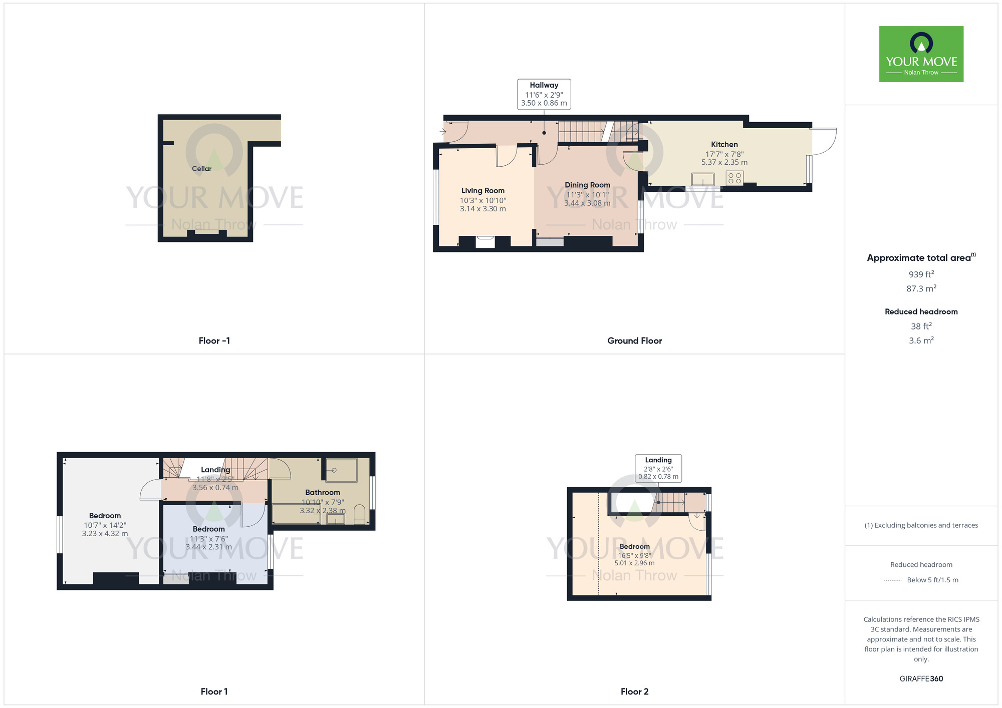 Floorplan of 3 bedroom Mid Terrace House to rent, Allen Road, Northampton, Northamptonshire, NN1