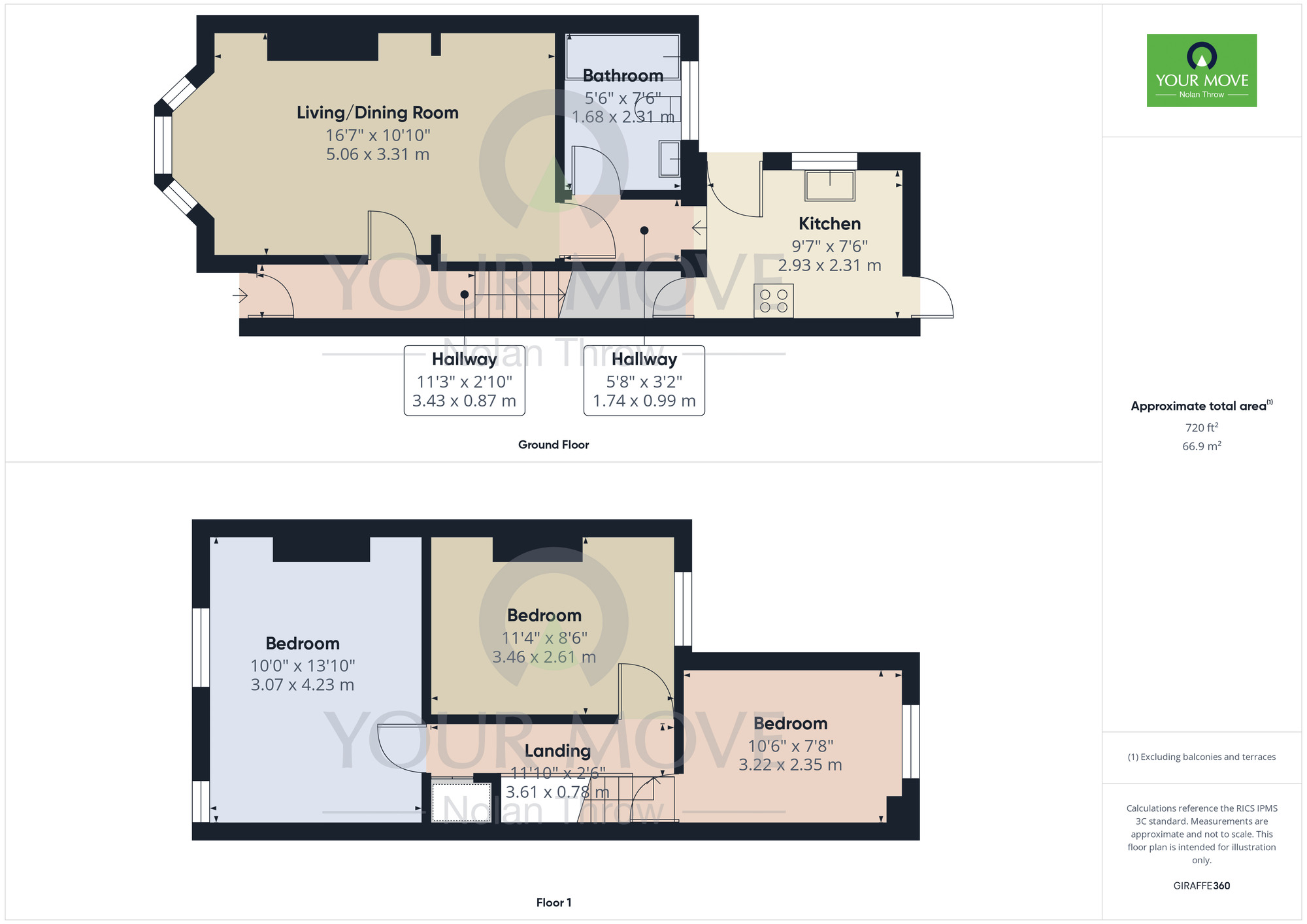 Floorplan of 3 bedroom Mid Terrace House for sale, Purser Road, Abington, Northampton, Northamptonshire, NN1