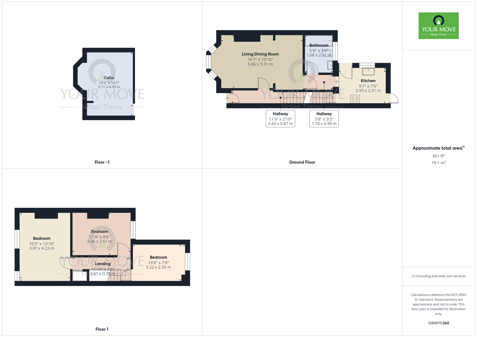 Floorplan of 3 bedroom Mid Terrace House for sale, Purser Road, Abington, Northampton, Northamptonshire, NN1