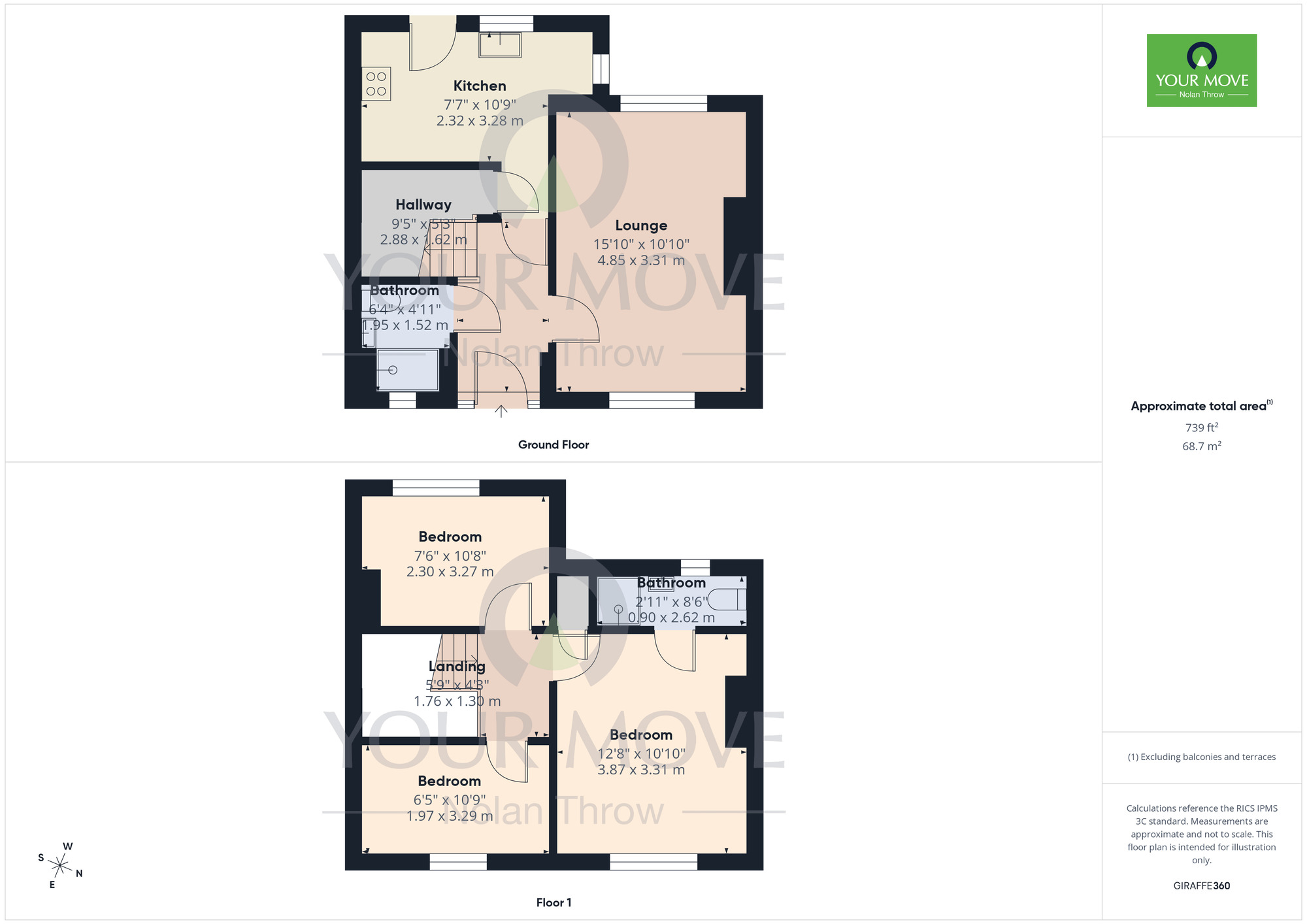 Floorplan of 3 bedroom End Terrace House for sale, Addison Road, Abington, Northamptonshire, NN3