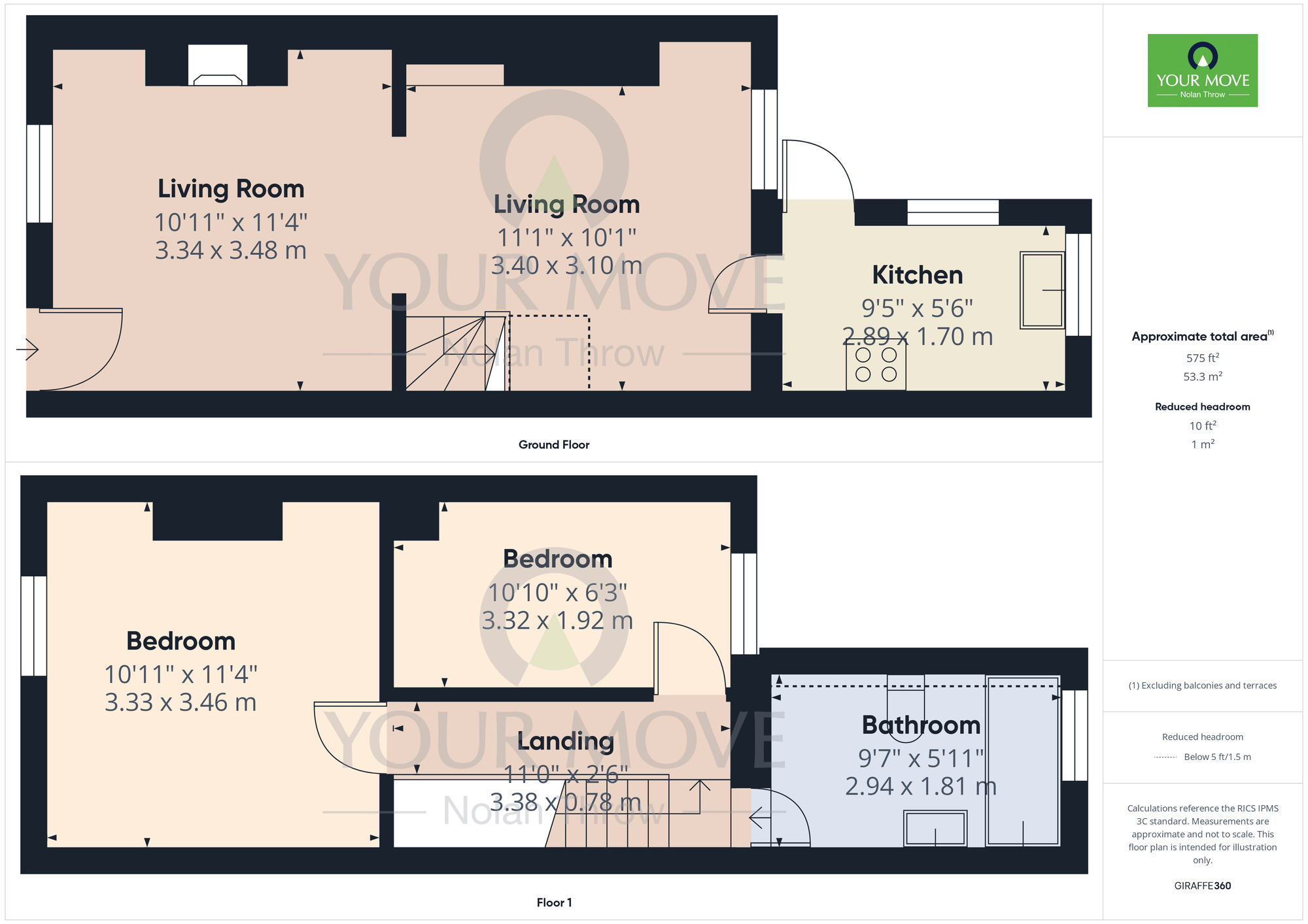 Floorplan of 2 bedroom Mid Terrace House for sale, Boughton Green Road, Kingsthorpe, Northamptonshire, NN2