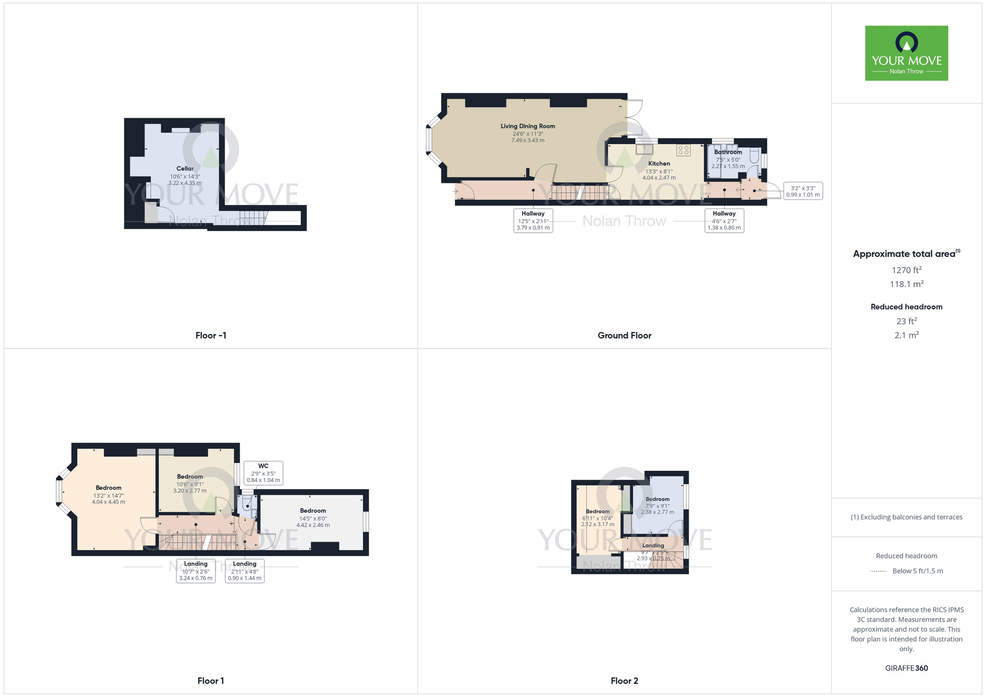 Floorplan of 5 bedroom Mid Terrace House for sale, Whitworth Road, Abington, Northampton, Northamptonshire, NN1
