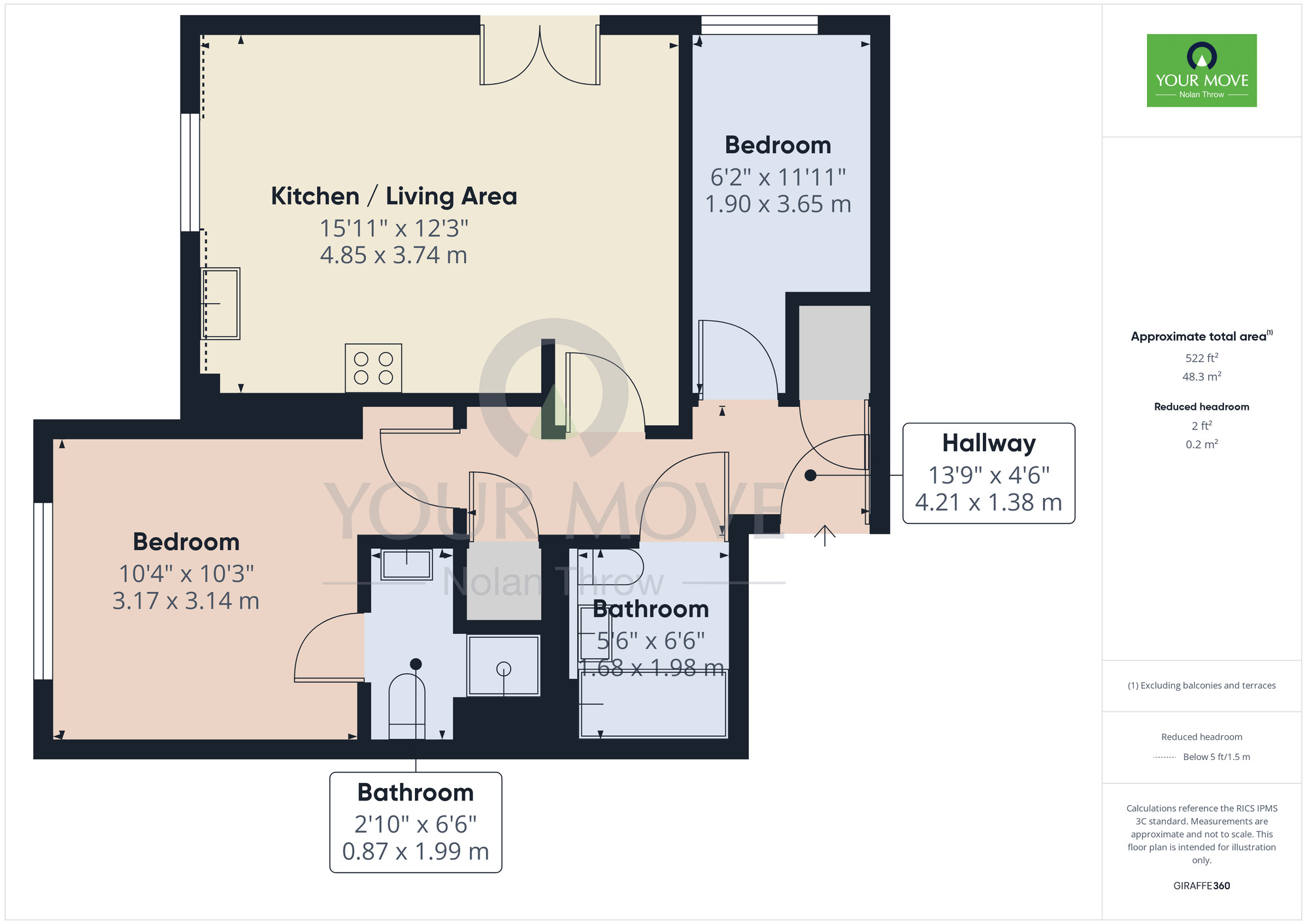 Floorplan of 2 bedroom  Flat for sale, Gregory Gardens, Northampton, Northamptonshire, NN3