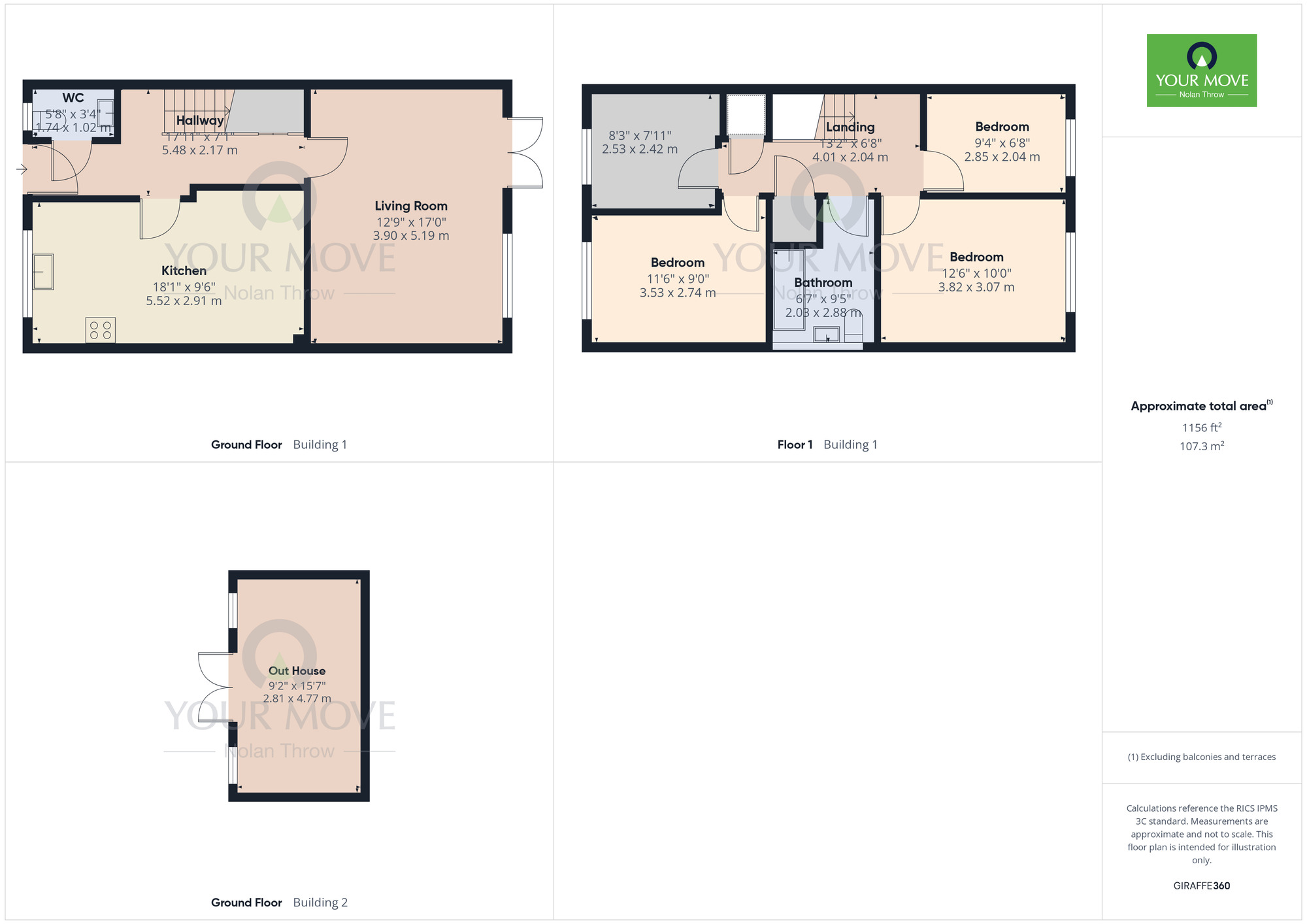 Floorplan of 4 bedroom End Terrace House for sale, Gregory Gardens, Northampton, Northamptonshire, NN3
