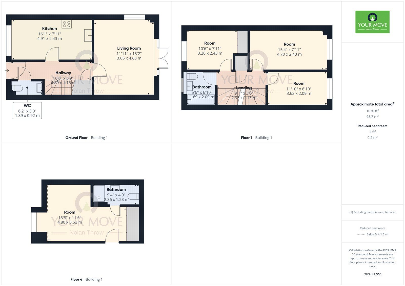 Floorplan of 4 bedroom Semi Detached House to rent, Oak Grove, Northampton, Northamptonshire, NN3
