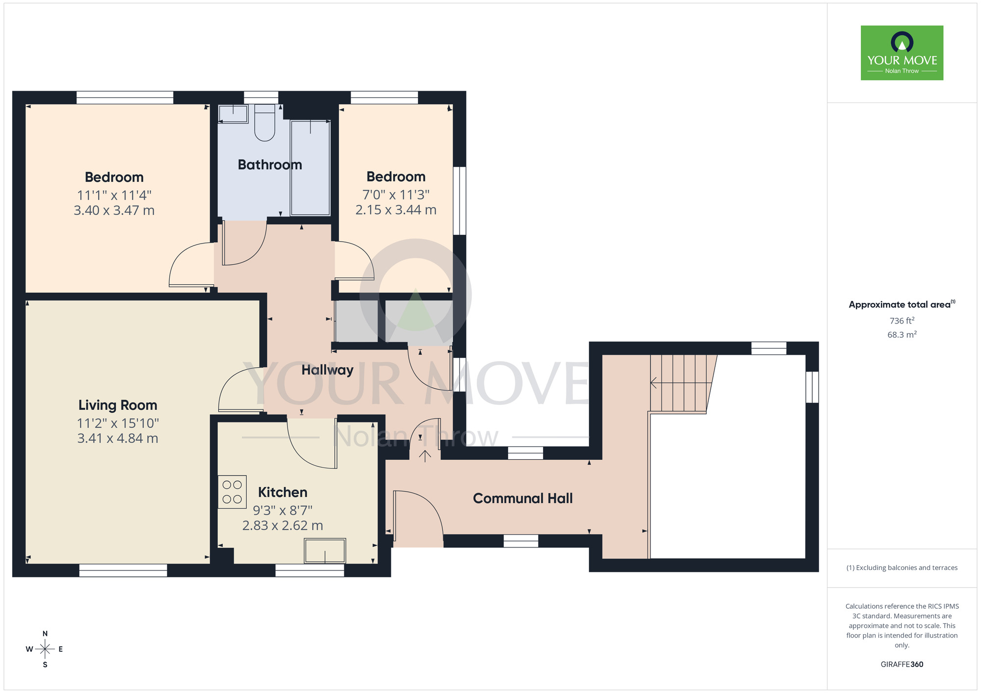 Floorplan of 2 bedroom Flat for sale, West Cotton Close, Southbridge, Northampton, NN4