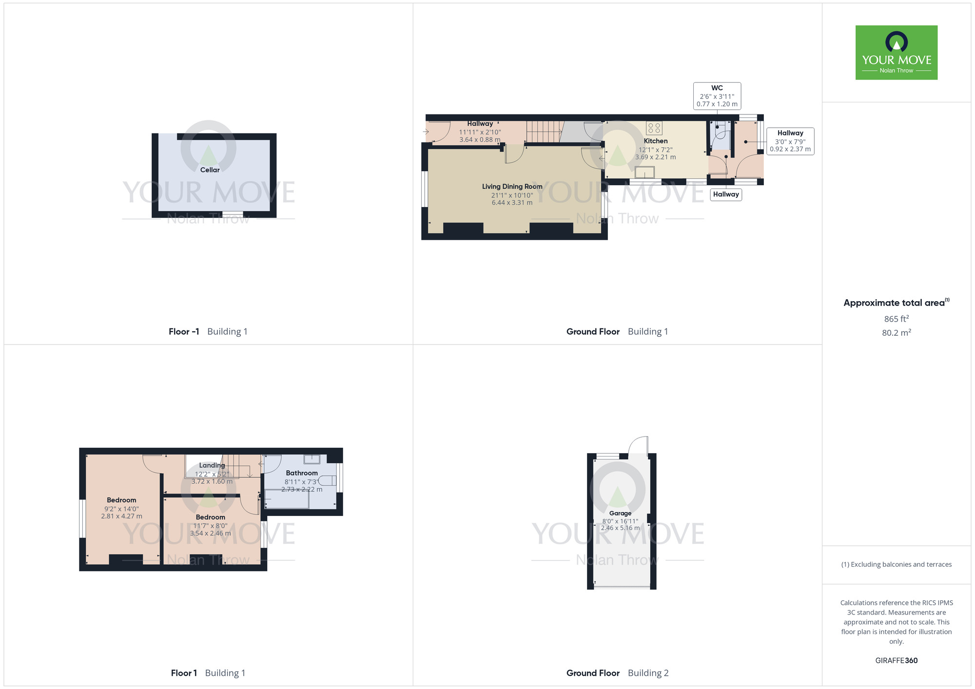 Floorplan of 2 bedroom Mid Terrace House for sale, Junction Road, Poets Corner, Northampton, Northamptonshire, NN2