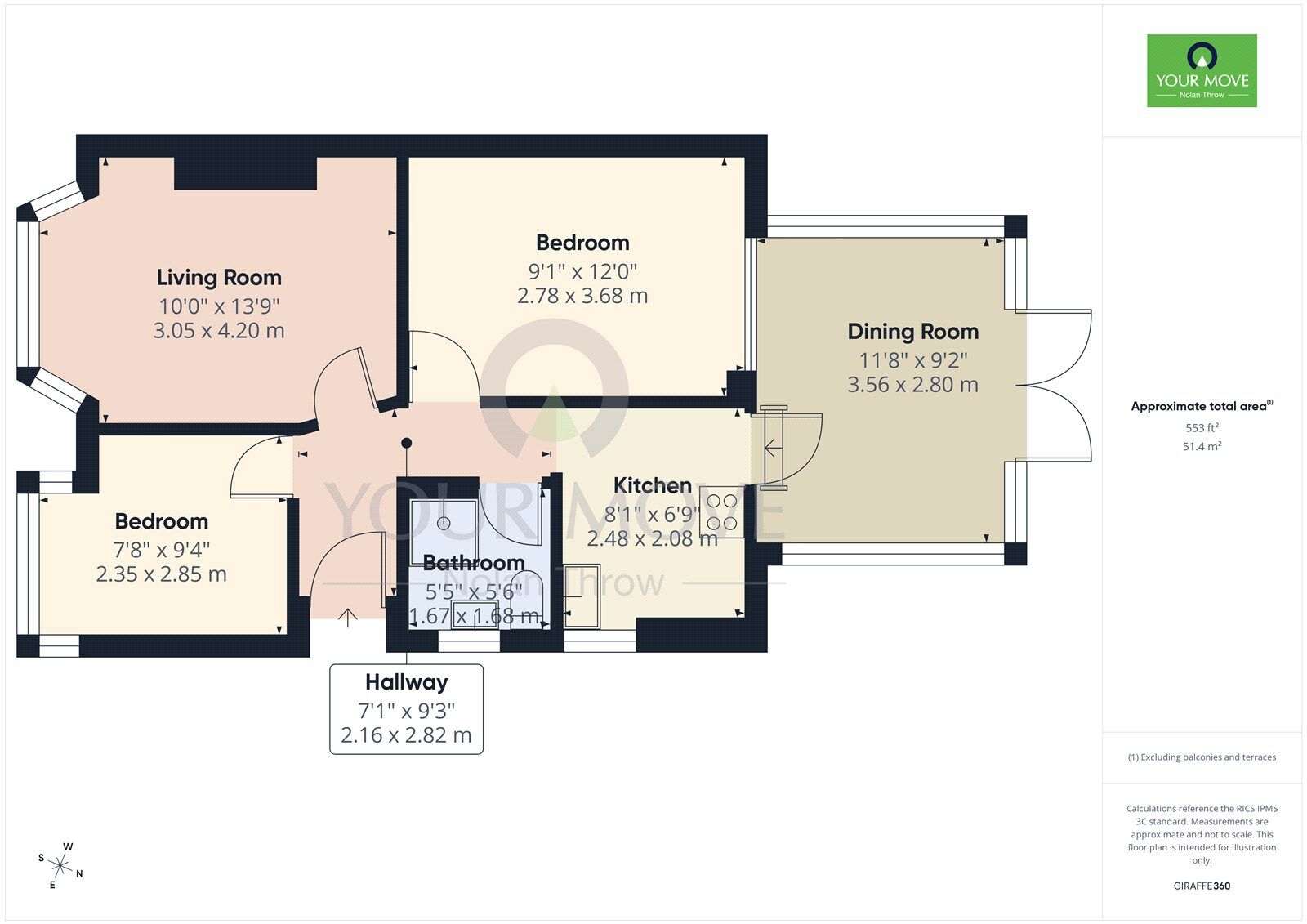 Floorplan of 2 bedroom Semi Detached Bungalow for sale, Ruskin Road, Kingsthorpe, Northampton, Northamptonshire, NN2
