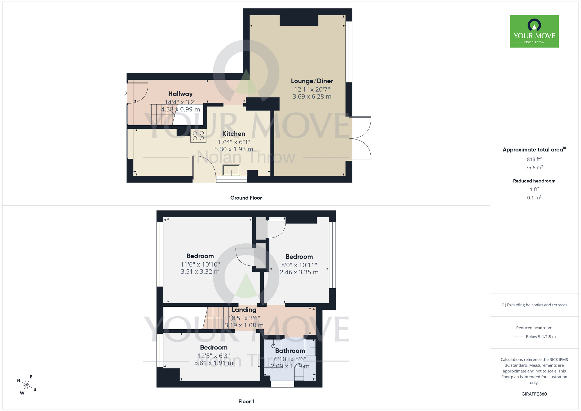 Floorplan of 3 bedroom Semi Detached House for sale, Draycott Close, Abington Vale, Northampton, Northamptonshire, NN3