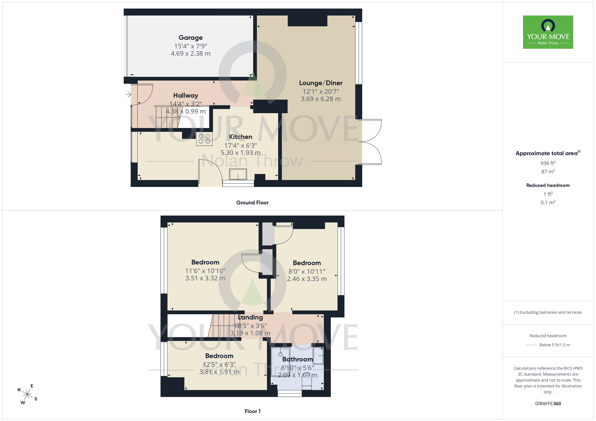 Floorplan of 3 bedroom Semi Detached House for sale, Draycott Close, Abington Vale, Northampton, Northamptonshire, NN3