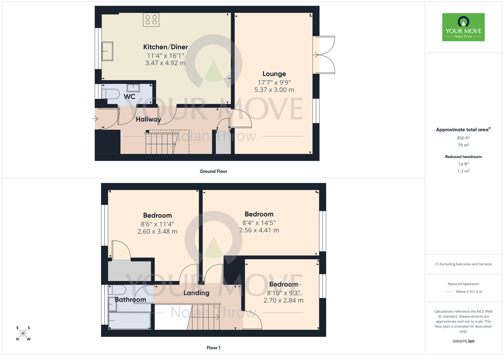 Floorplan of 3 bedroom End Terrace House to rent, Greatmeadow, Blackthorn, Northampton, NN3