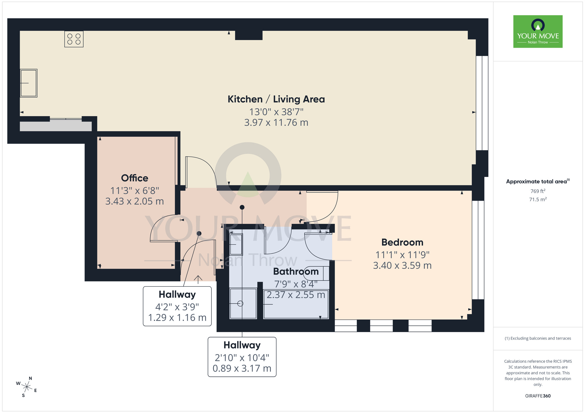 Floorplan of 1 bedroom Flat for sale, Roe Road, Northampton, Northamptonshire, NN1