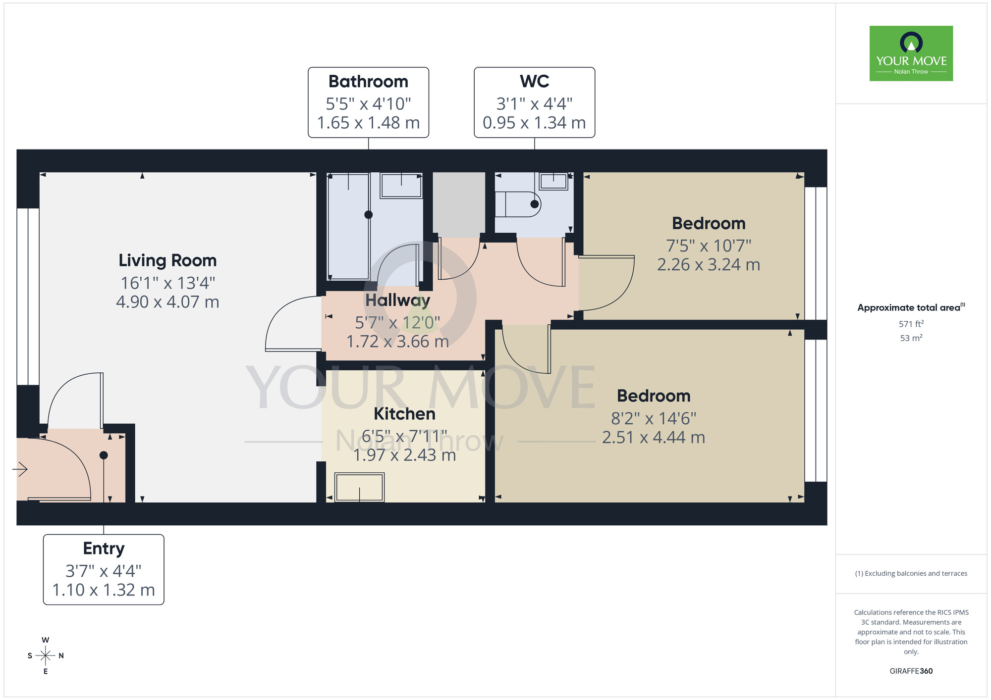 Floorplan of 2 bedroom Flat for sale, Wellingborough Road, Abington, Northampton, Northamptonshire, NN1