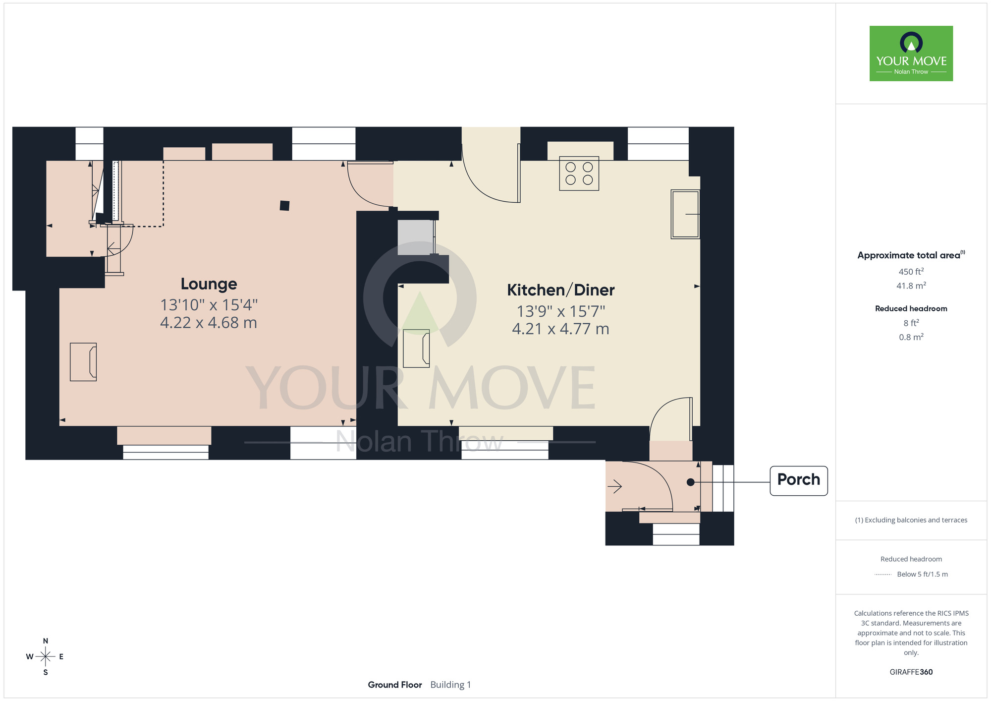 Floorplan of 2 bedroom Mid Terrace Property for sale, Sywell Road, Overstone, Northamptonshire, NN6