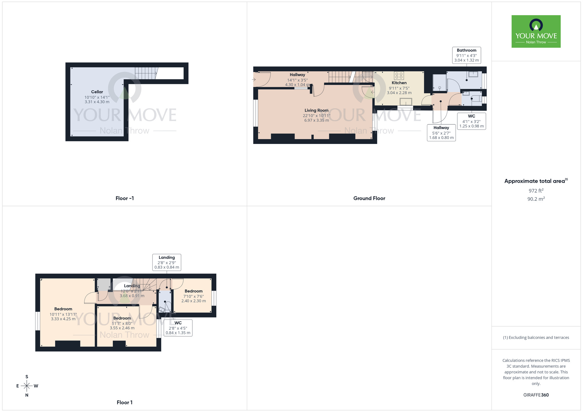 Floorplan of 3 bedroom Mid Terrace House to rent, Ethel Street, Northampton, Northamptonshire, NN1