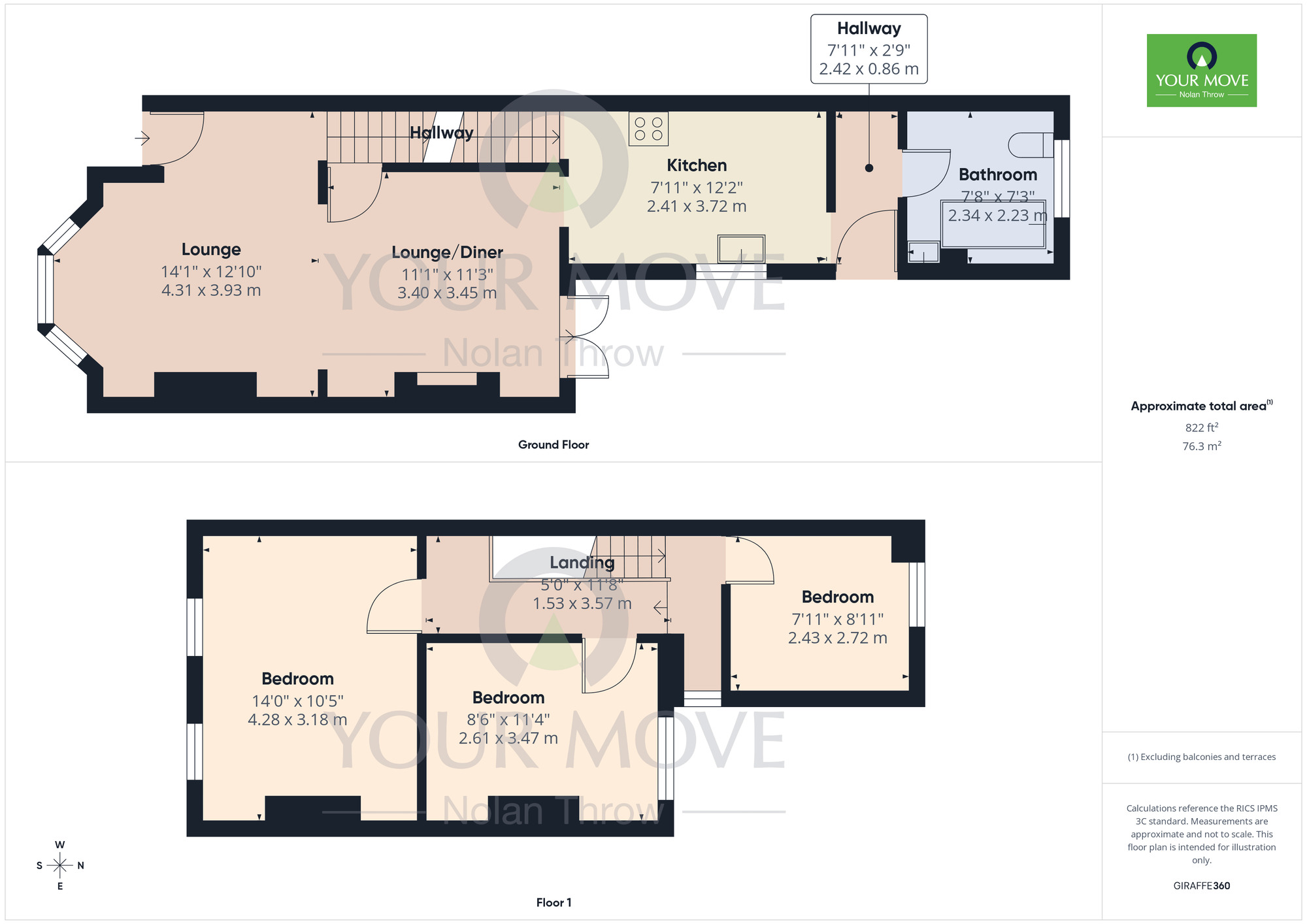 Floorplan of 3 bedroom Mid Terrace House to rent, Euston Road, Northampton, NN4