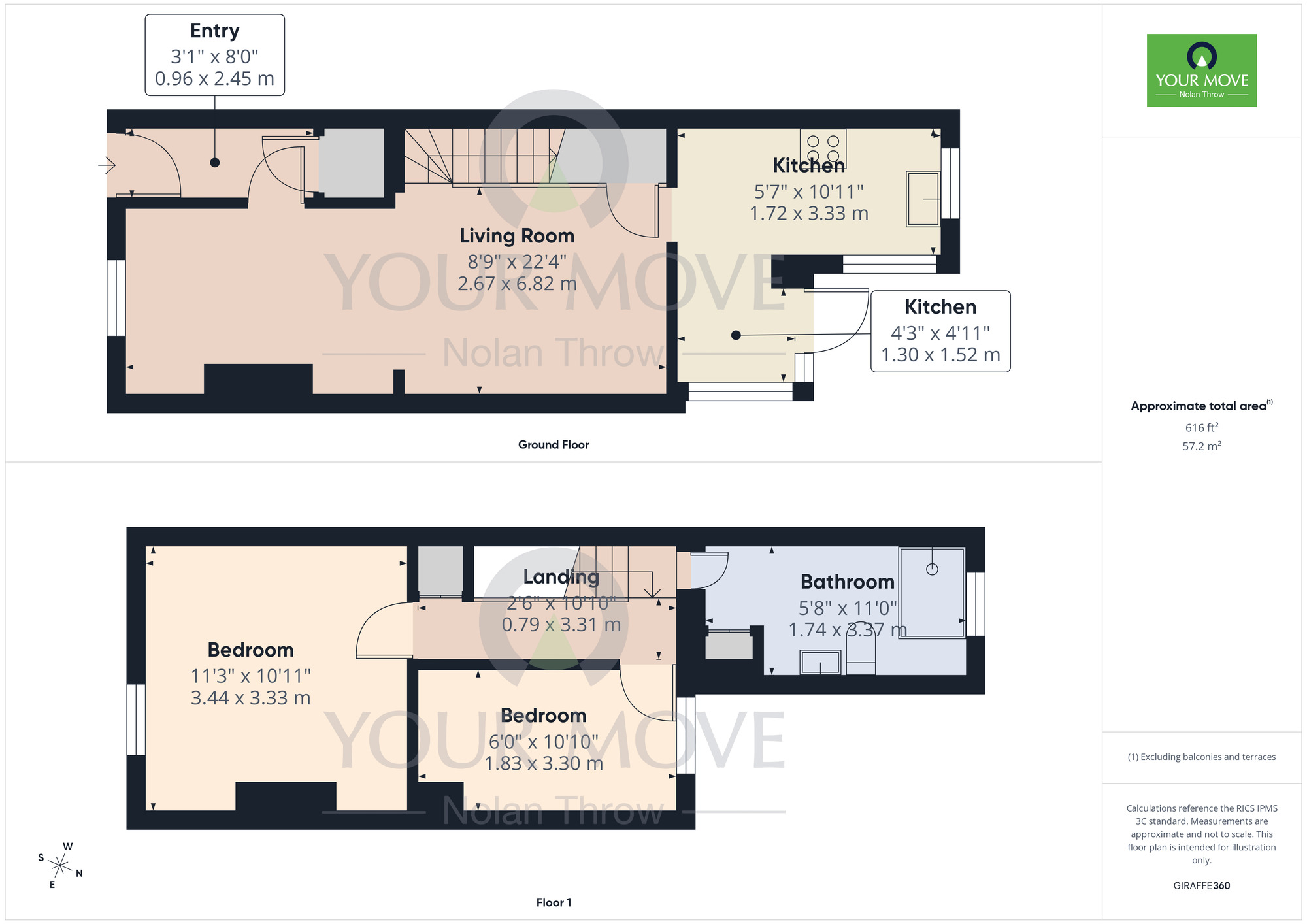 Floorplan of 2 bedroom Mid Terrace House for sale, Boughton Green Road, Kingsthorpe, Northampton, Northamptonshire, NN2