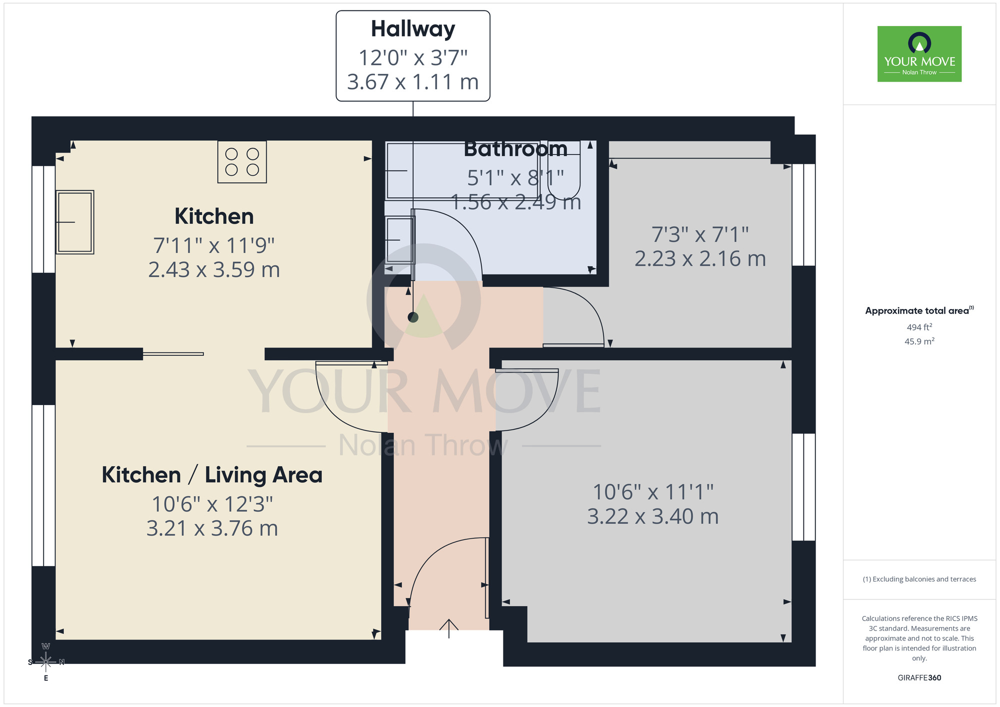 Floorplan of 2 bedroom Flat to rent, Melbourne Walk, Northampton, Northamptonshire, NN1