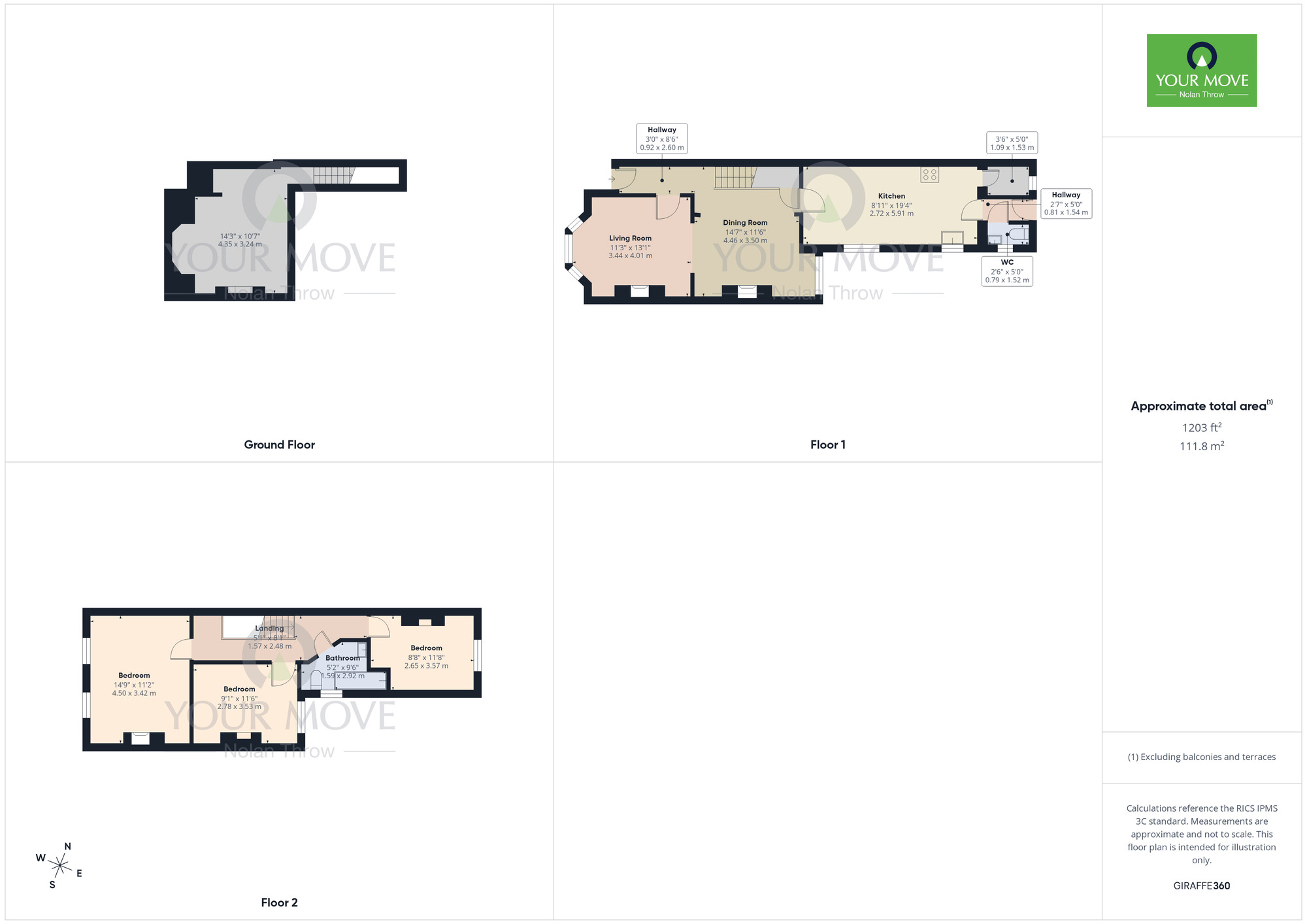 Floorplan of 3 bedroom Mid Terrace House for sale, Lutterworth Road, Northampton, Northamptonshire, NN1