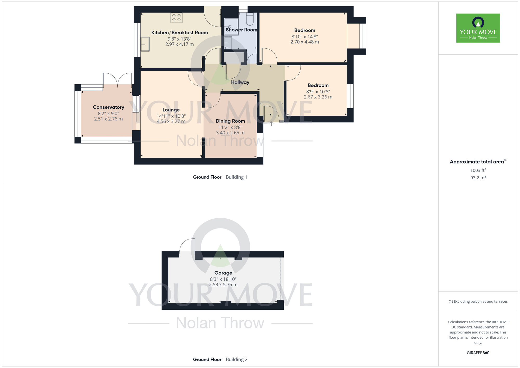 Floorplan of 2 bedroom Detached Bungalow for sale, Lismore Close, Great Billing, Northampton, NN3