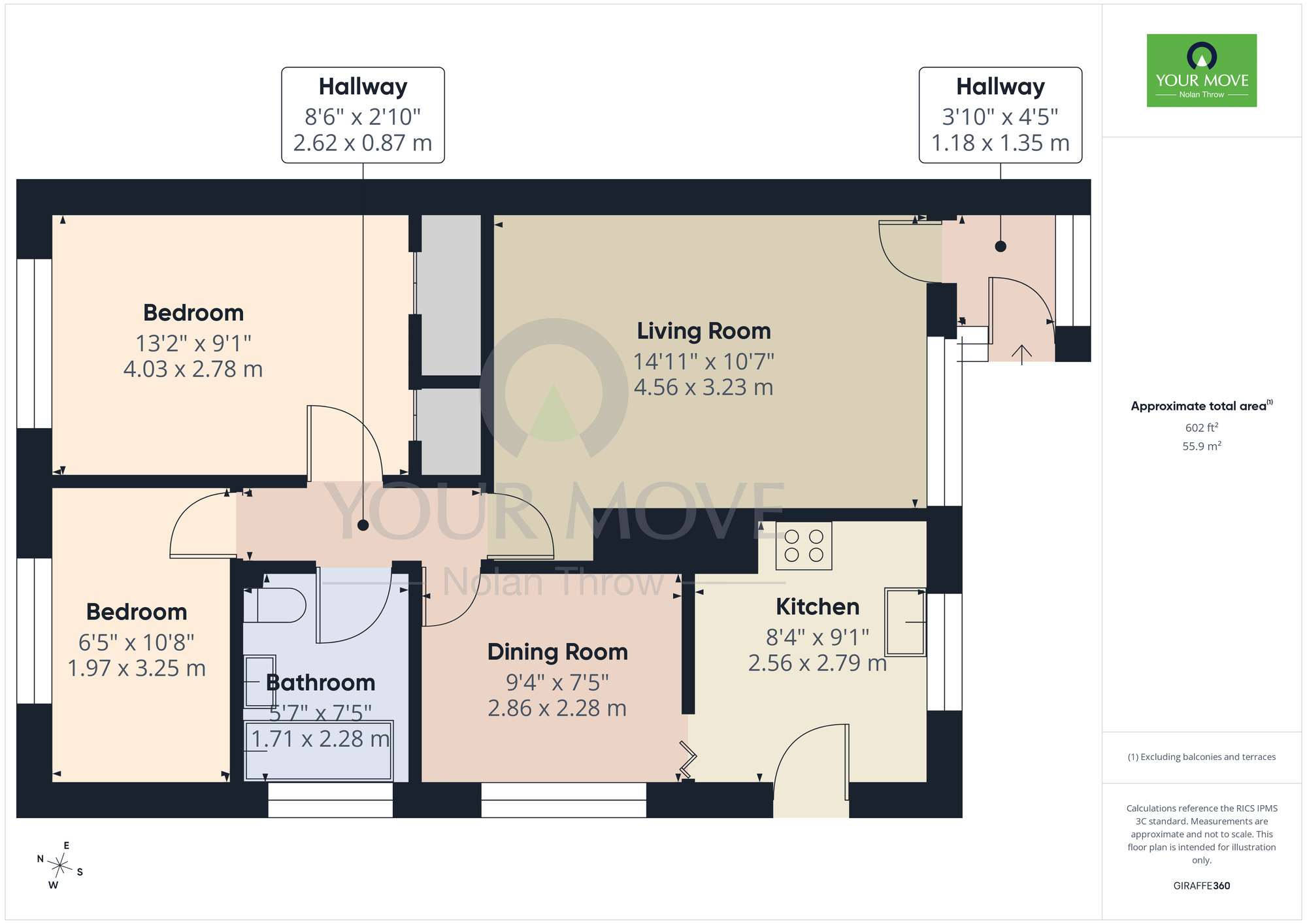 Floorplan of 2 bedroom Semi Detached Bungalow for sale, Hoylake Drive, Links View, Northamptonshire, NN2